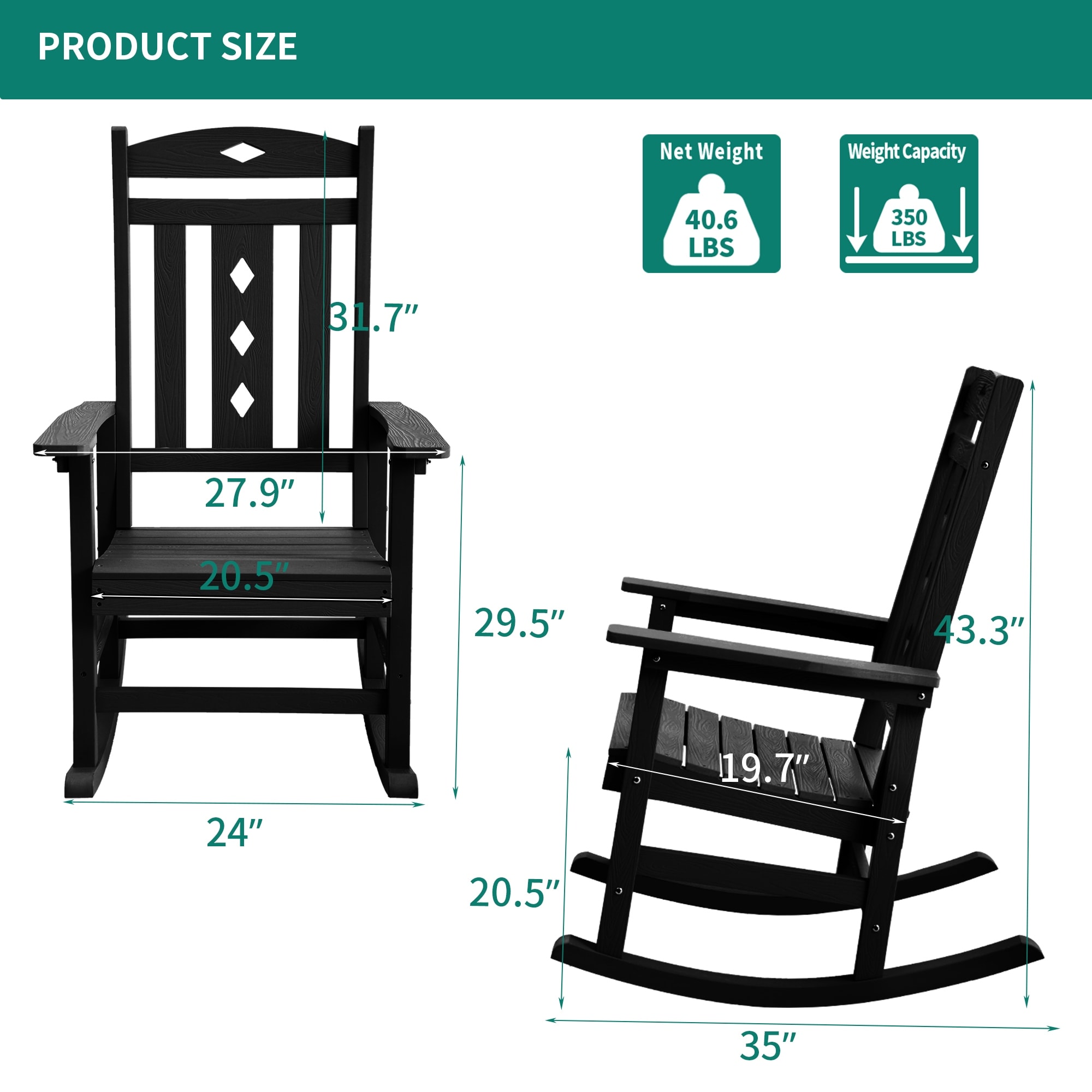 Outdoor Rocking Plastic Chair