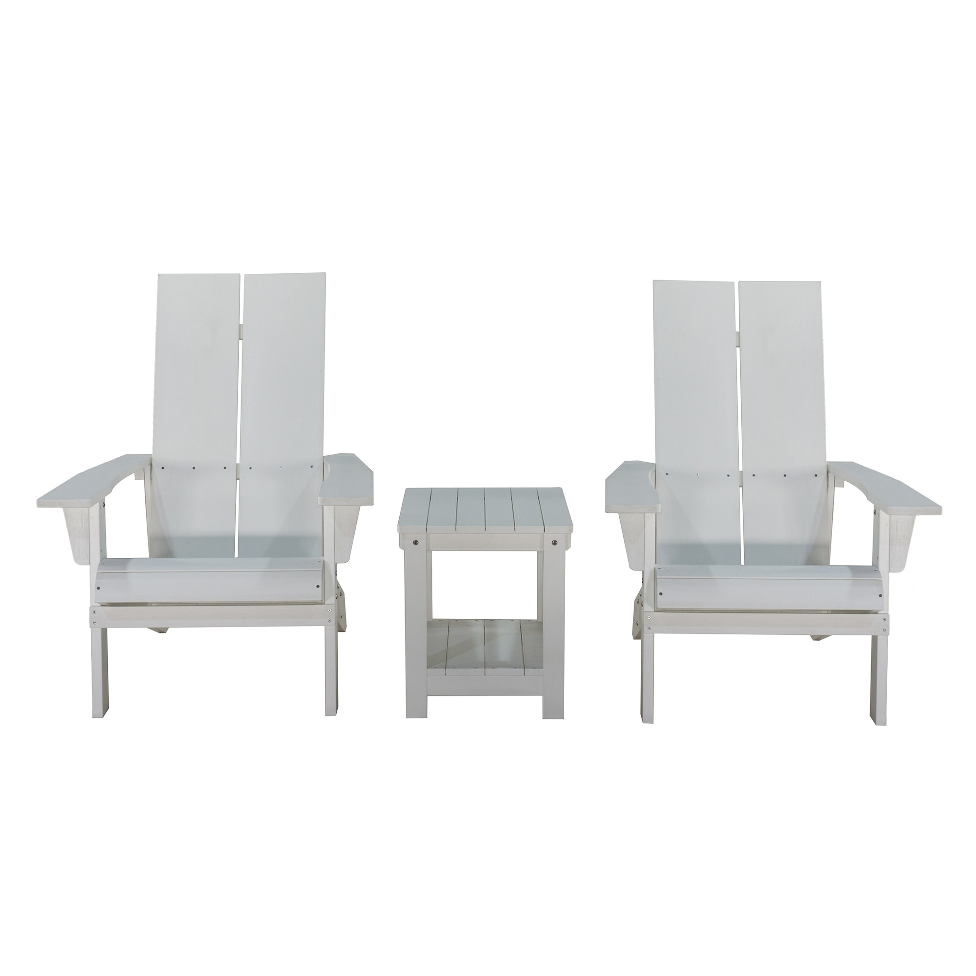 3 Piece Patio Furniture Set  Outdoor Conversation Set Bistro Chaise Set With Rectangular Side End Table  For Garden  Porch