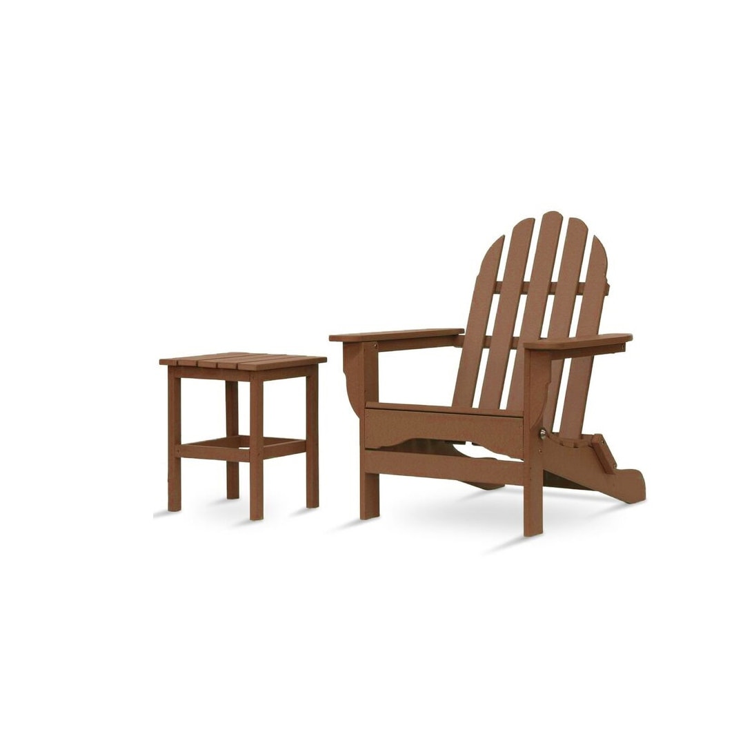 Hawkesbury 2-piece Recycled Plastic Folding Adirondack Chair With Side Table Set By Havenside Home