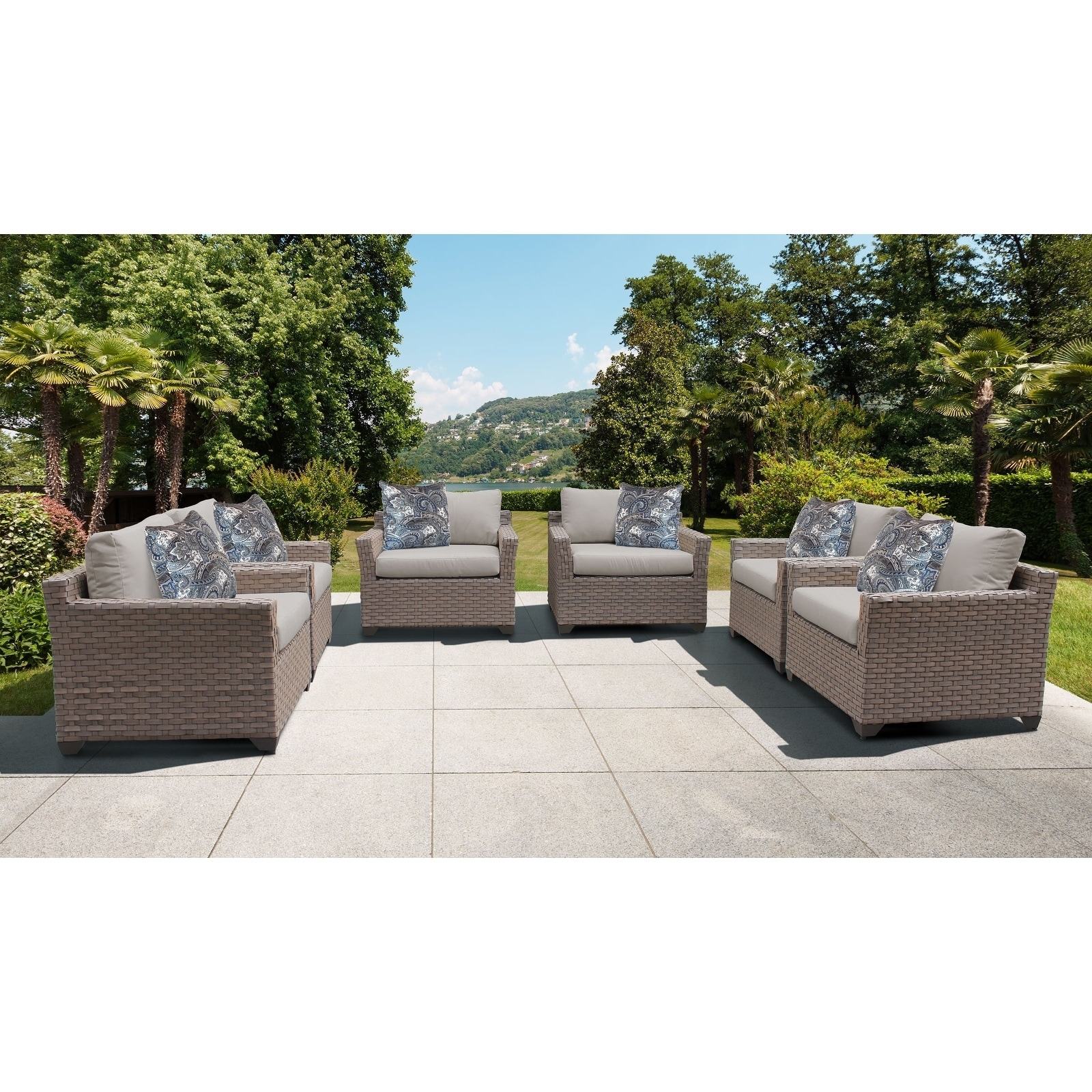 Monterey 6 Piece Outdoor Wicker Patio Furniture Set 06d