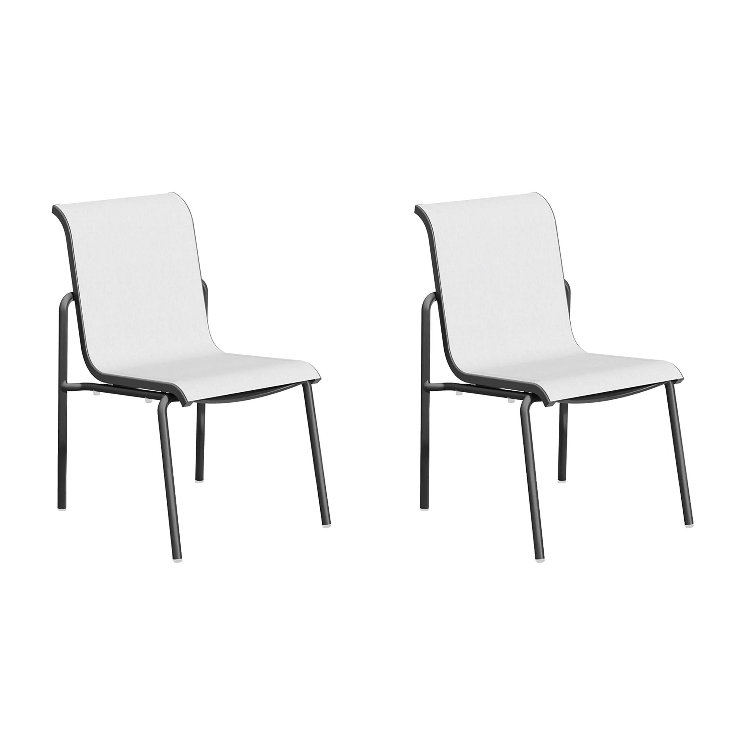 Orso Sling Side Chair - Fog Sling - Coated Aluminum Frame