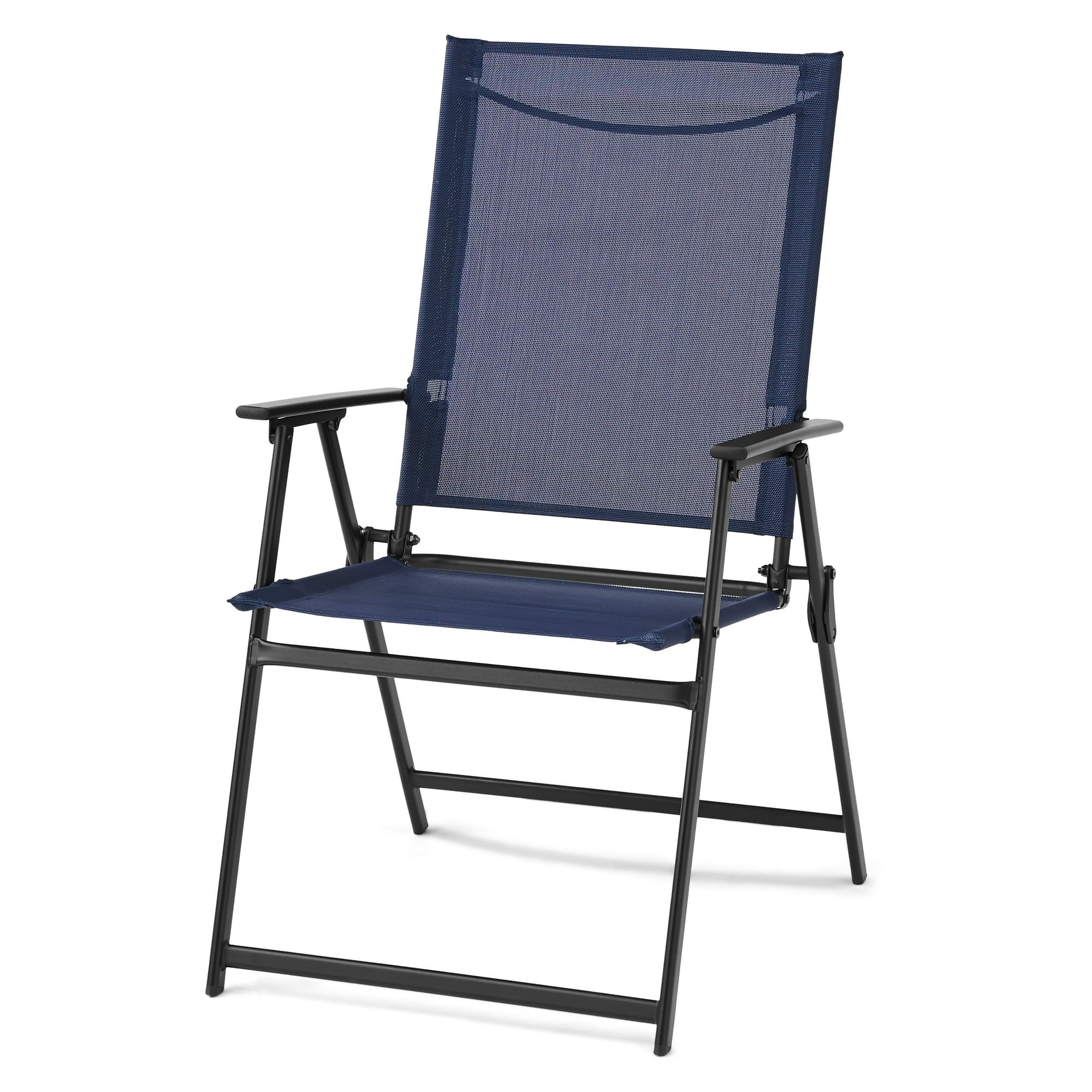 Square Set Of 2 Outdoor Patio Steel Sling Folding Chair