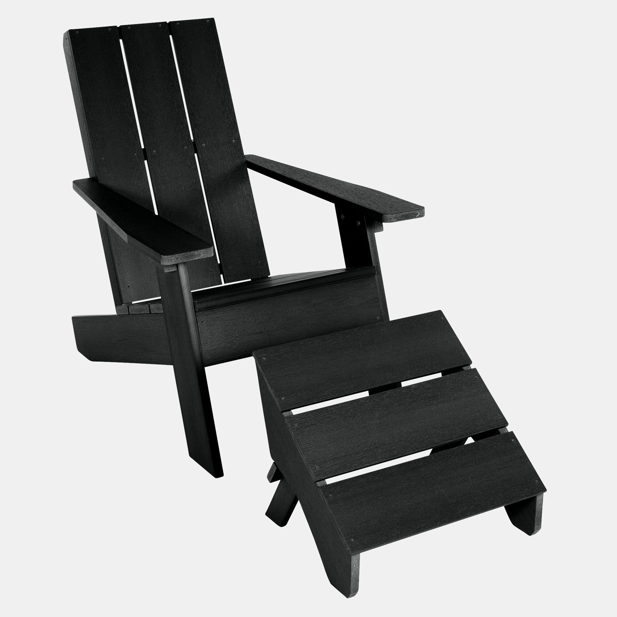 Highwood Italica Modern Adirondack Chair With 1 Modern Folding Ottoman