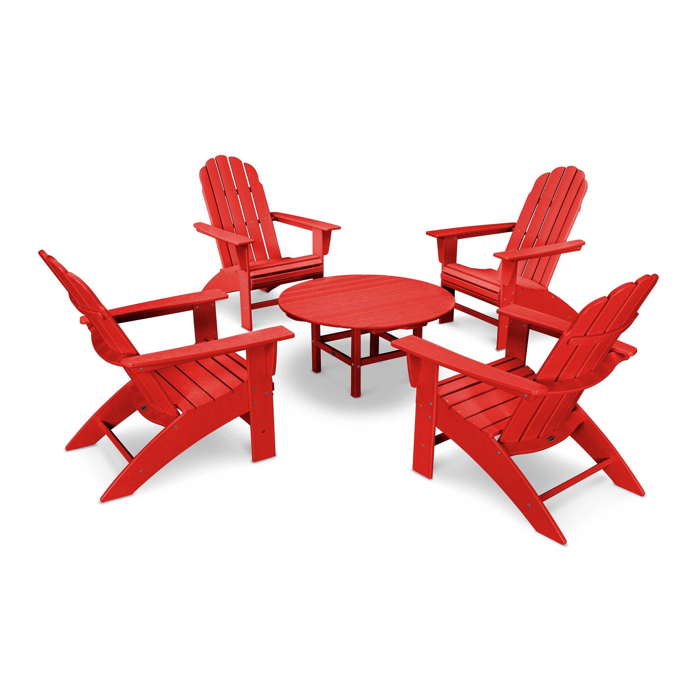 Polywood Vineyard 5-piece Outdoor Oversized Adirondack Chair And Table Set