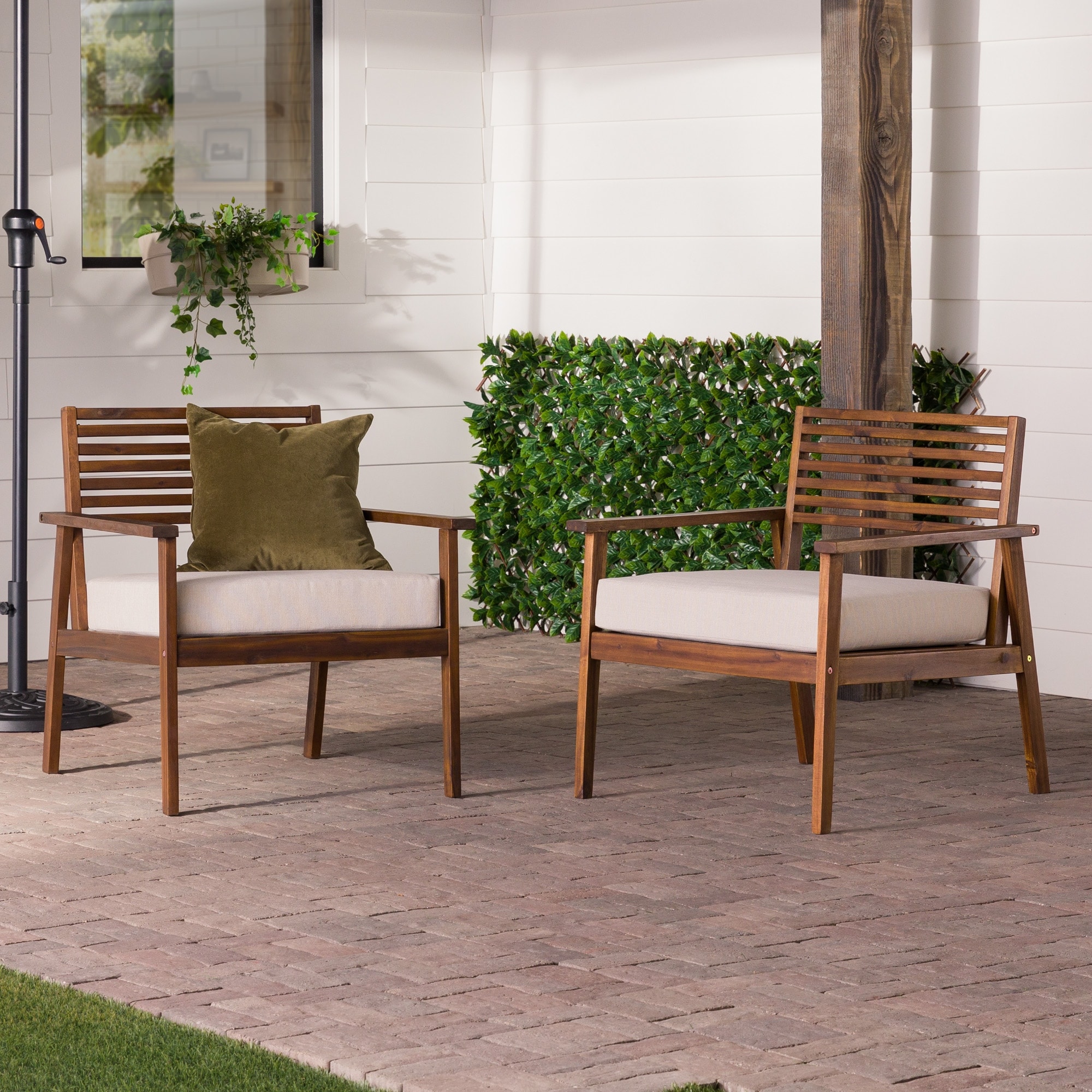 Middlebrook Designs Slat-back Solid Wood Patio Club Chair  Set Of 2