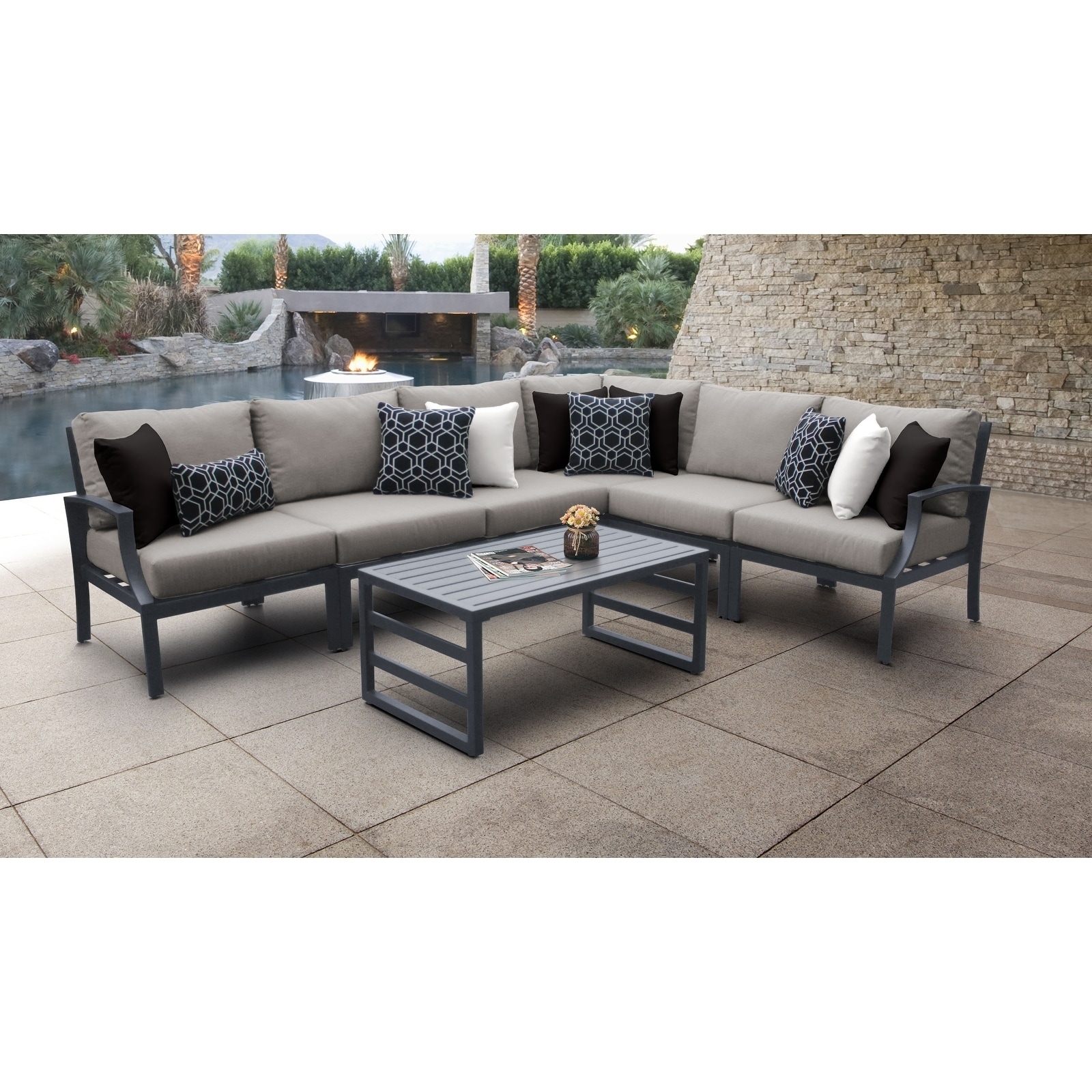 Moresby 7-piece Outdoor Aluminum Patio Furniture Set 07b By Havenside Home