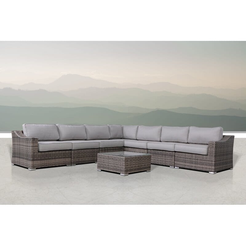 Lsi 8 Piece Rattan Sectional Seating Group With Cushions