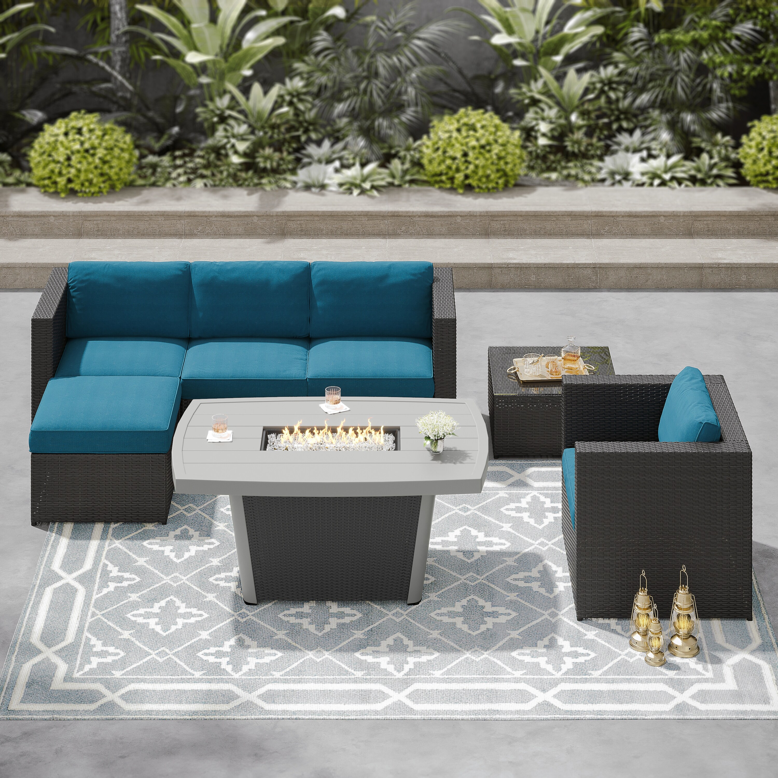 Corvus Xavier Outdoor 7-piece Aluminum Resin Wicker Sofa Set