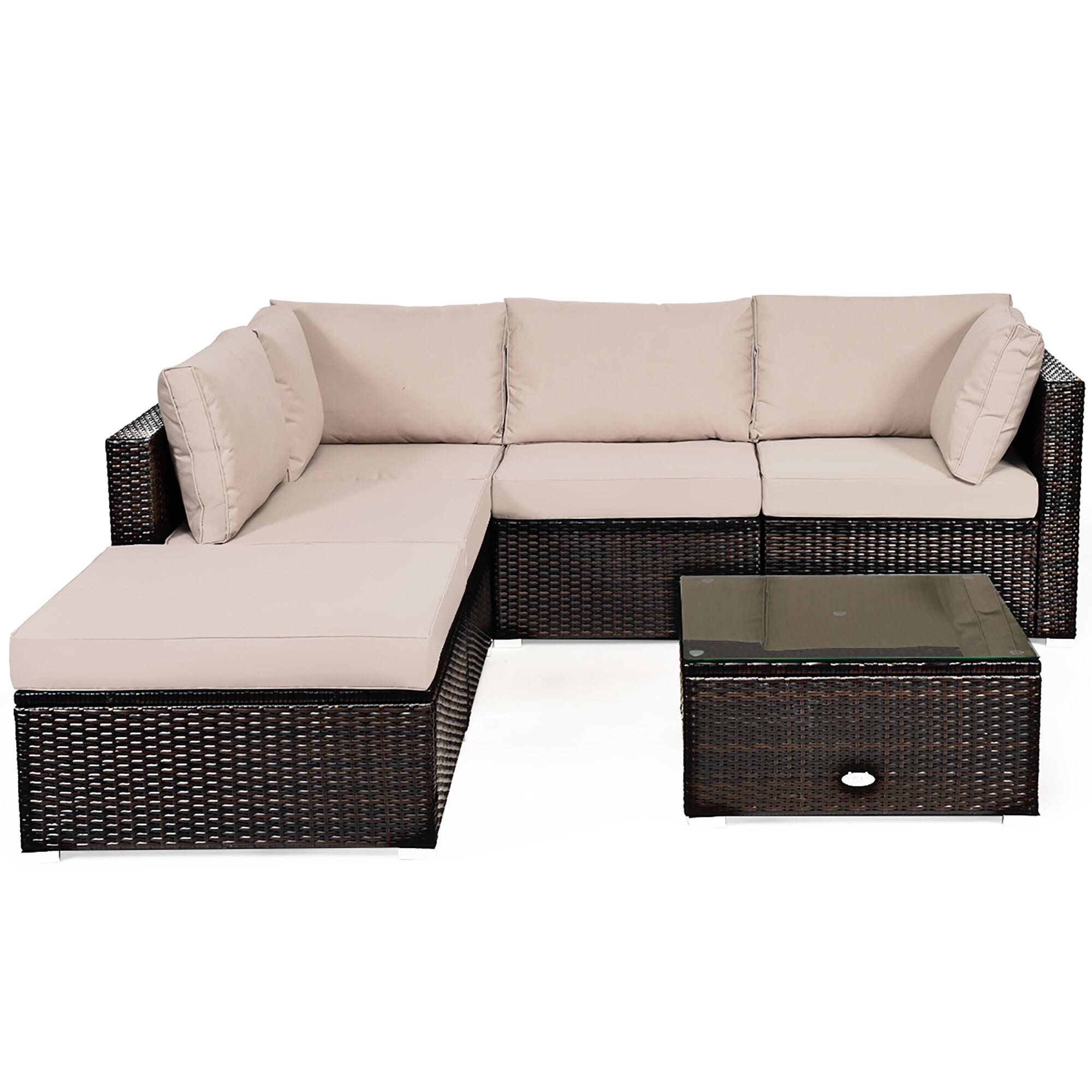 6 Piece Patio Furniture Set Outdoor Conversation Set With Coffee Table