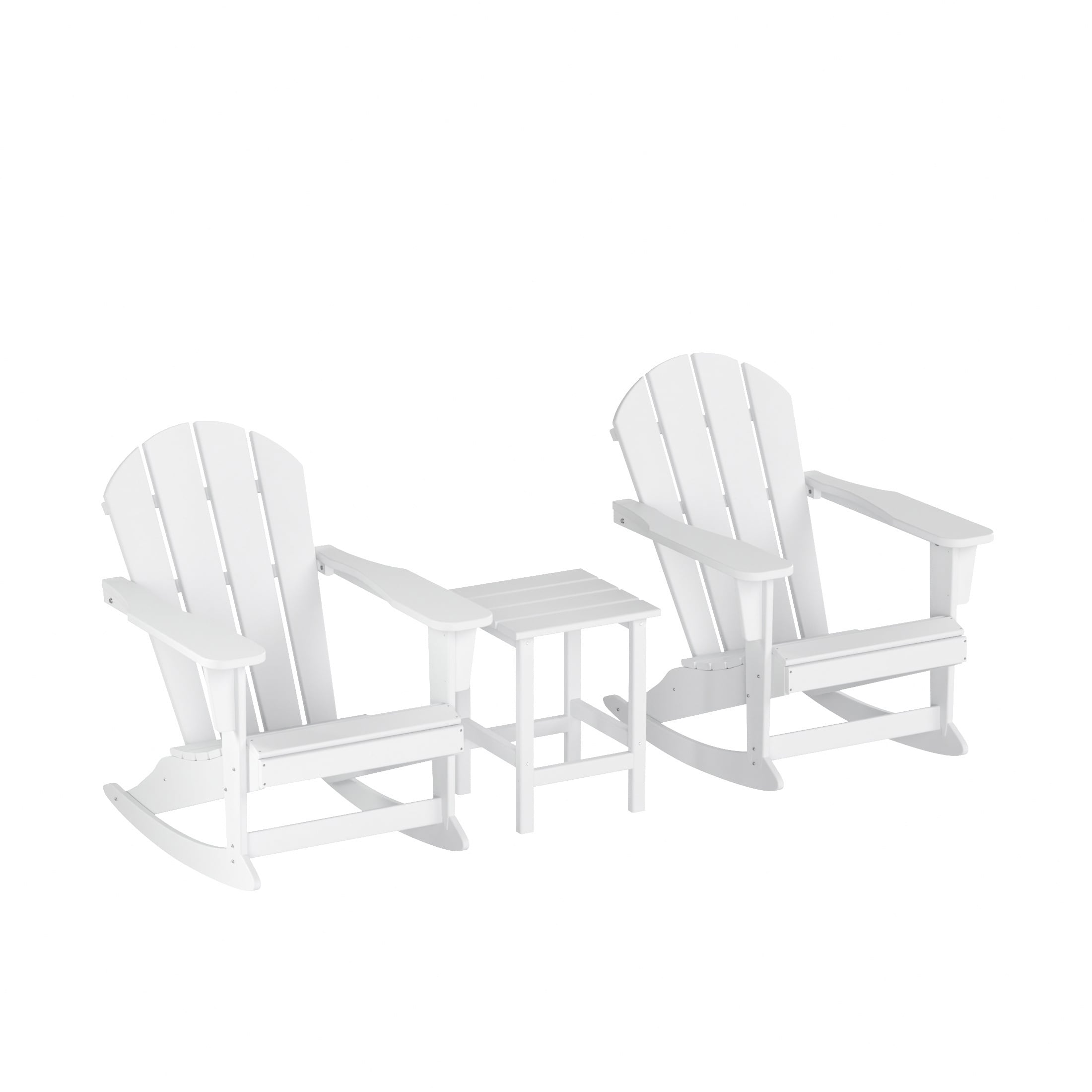 Laguna 3-piece Poly Adirondack Rocking Chairs And Side Table Set