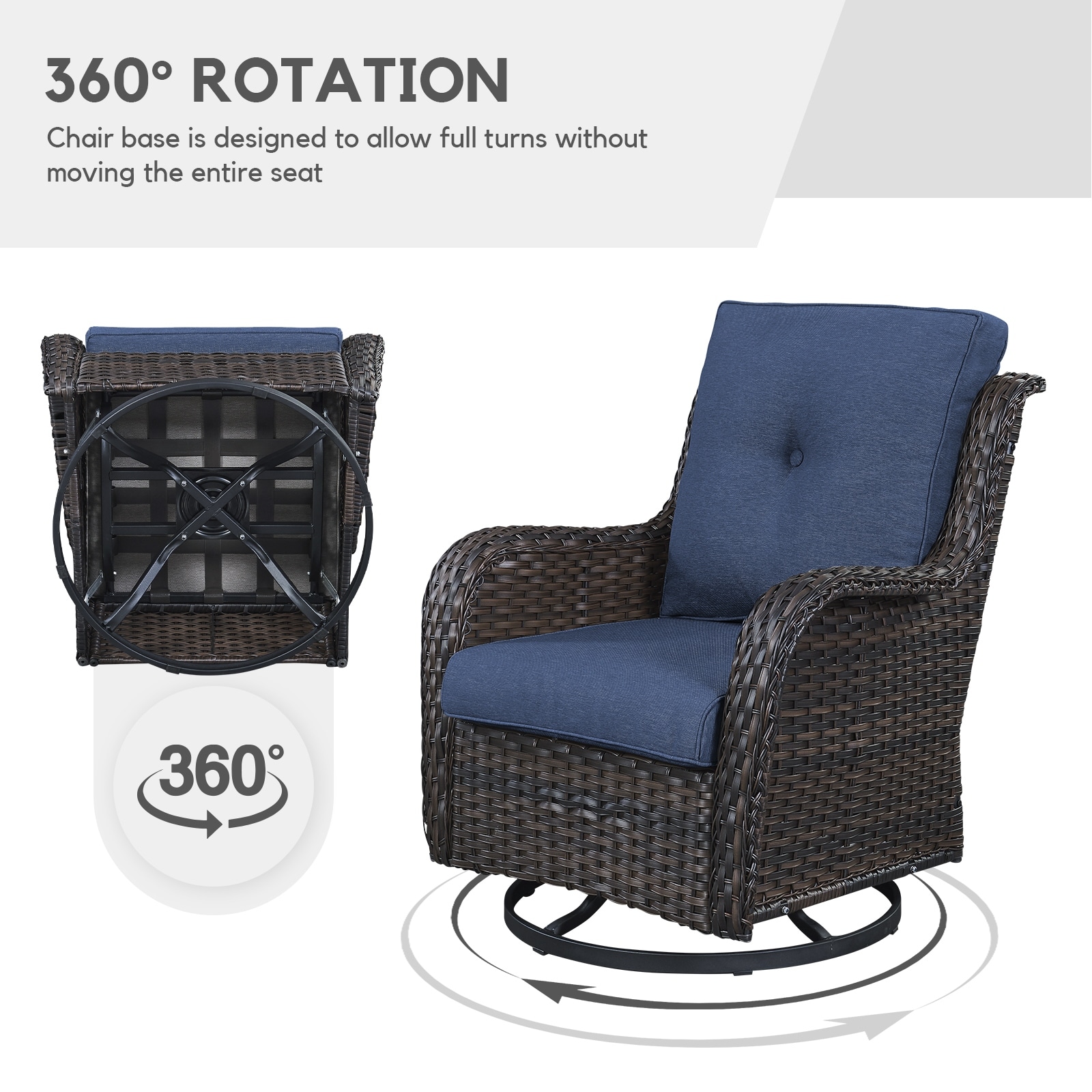 Outdoor Swivel Chairs Patio Sofa With Fire Pit Table