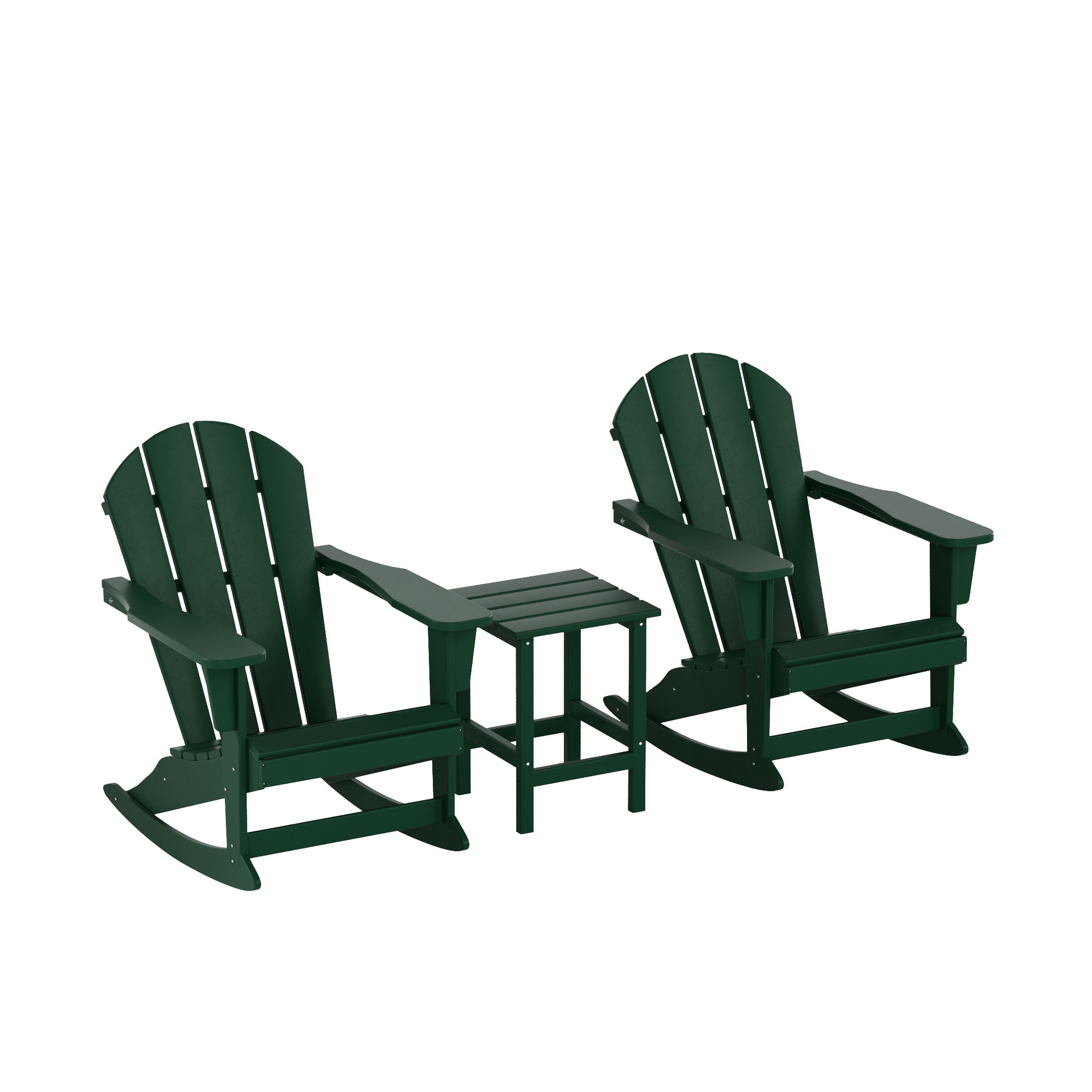 Laguna 3-piece Poly Adirondack Rocking Chairs And Side Table Set