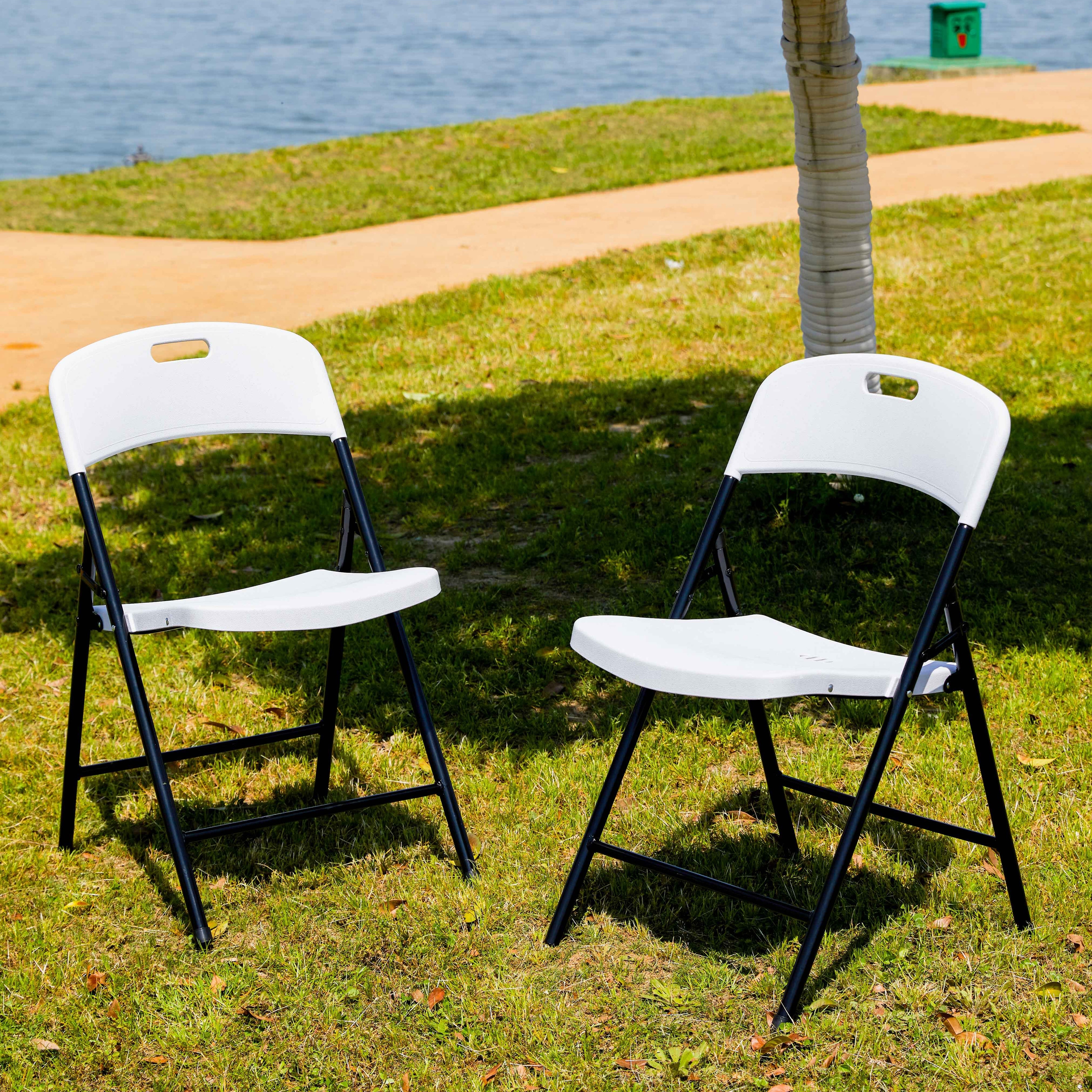 4 Pack Portable Plastic Folding Chairs  Sturdy Design  Indoor/outdoor Events  Perfect For Camping/picnic/tailgating/party