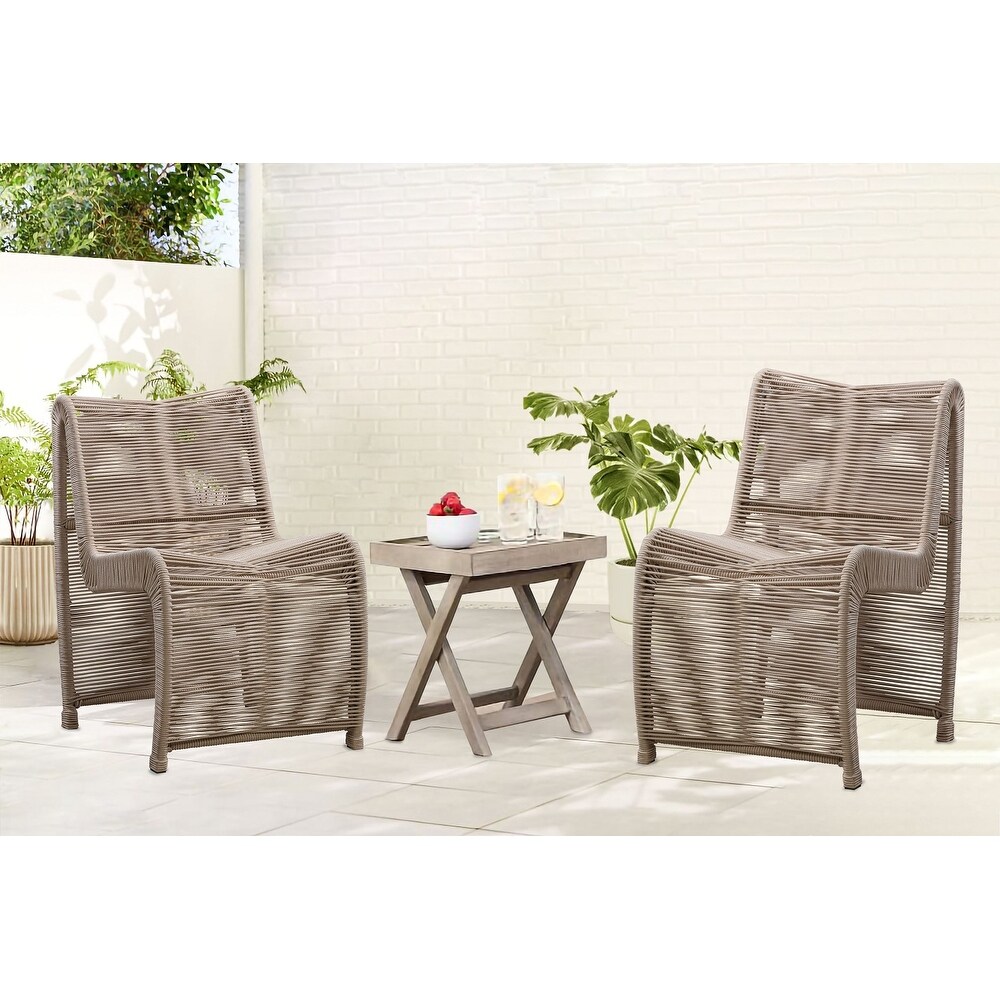 Lorenzo Rope Outdoor Patio Chairs  Set Of 2
