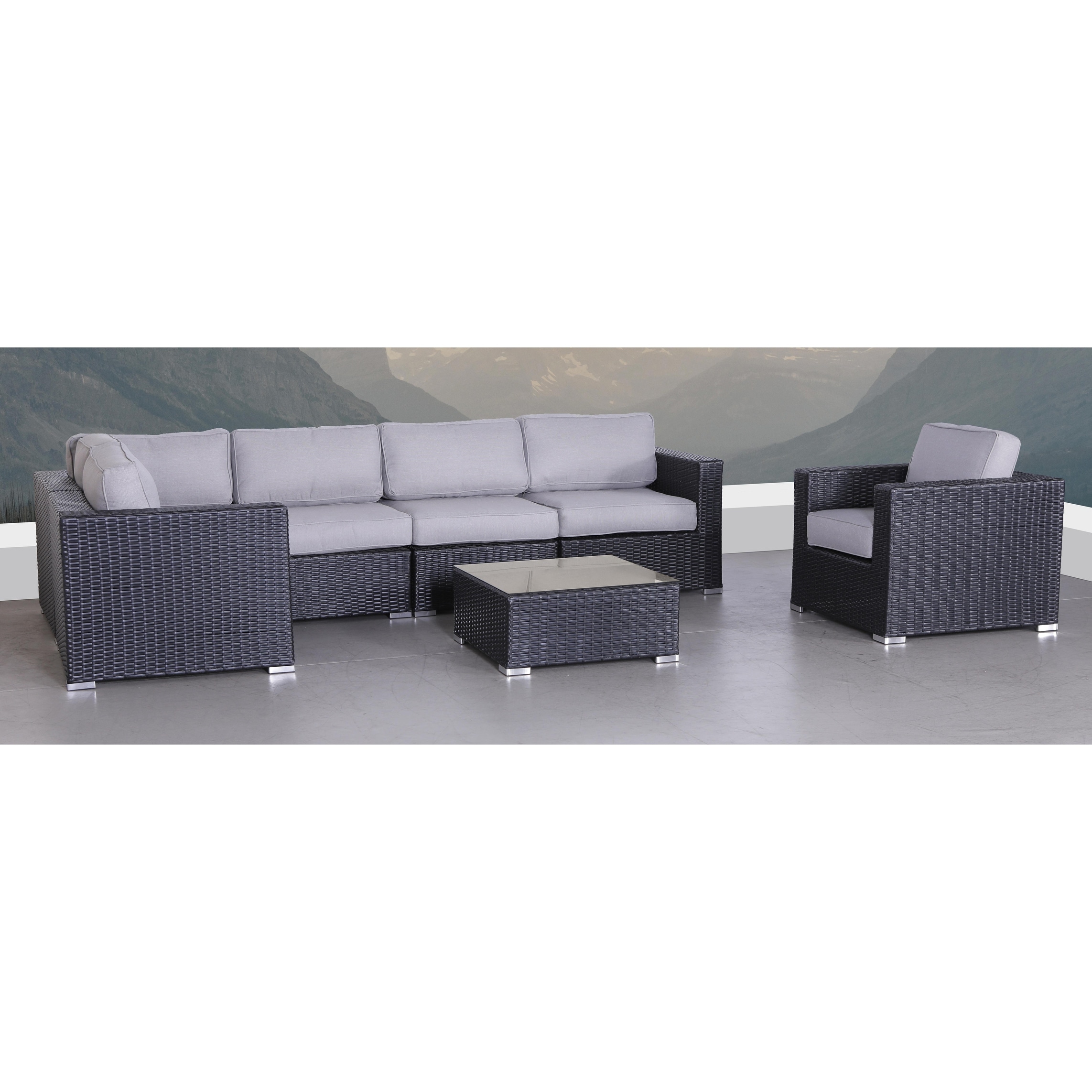 Lsi 7 Piece Sectional Seating Group With Cushion