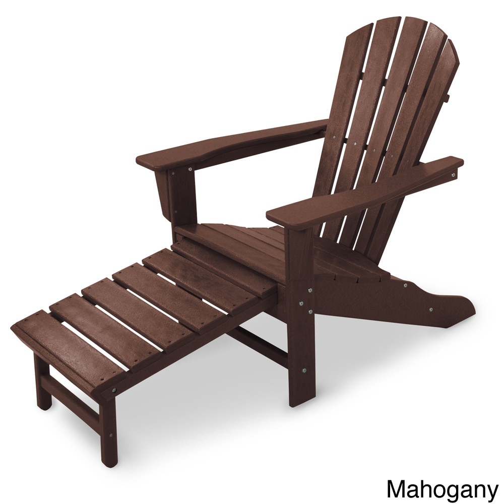 Polywood Palm Coast Outdoor Ultimate Adirondack Chair With Hideaway Ottoman