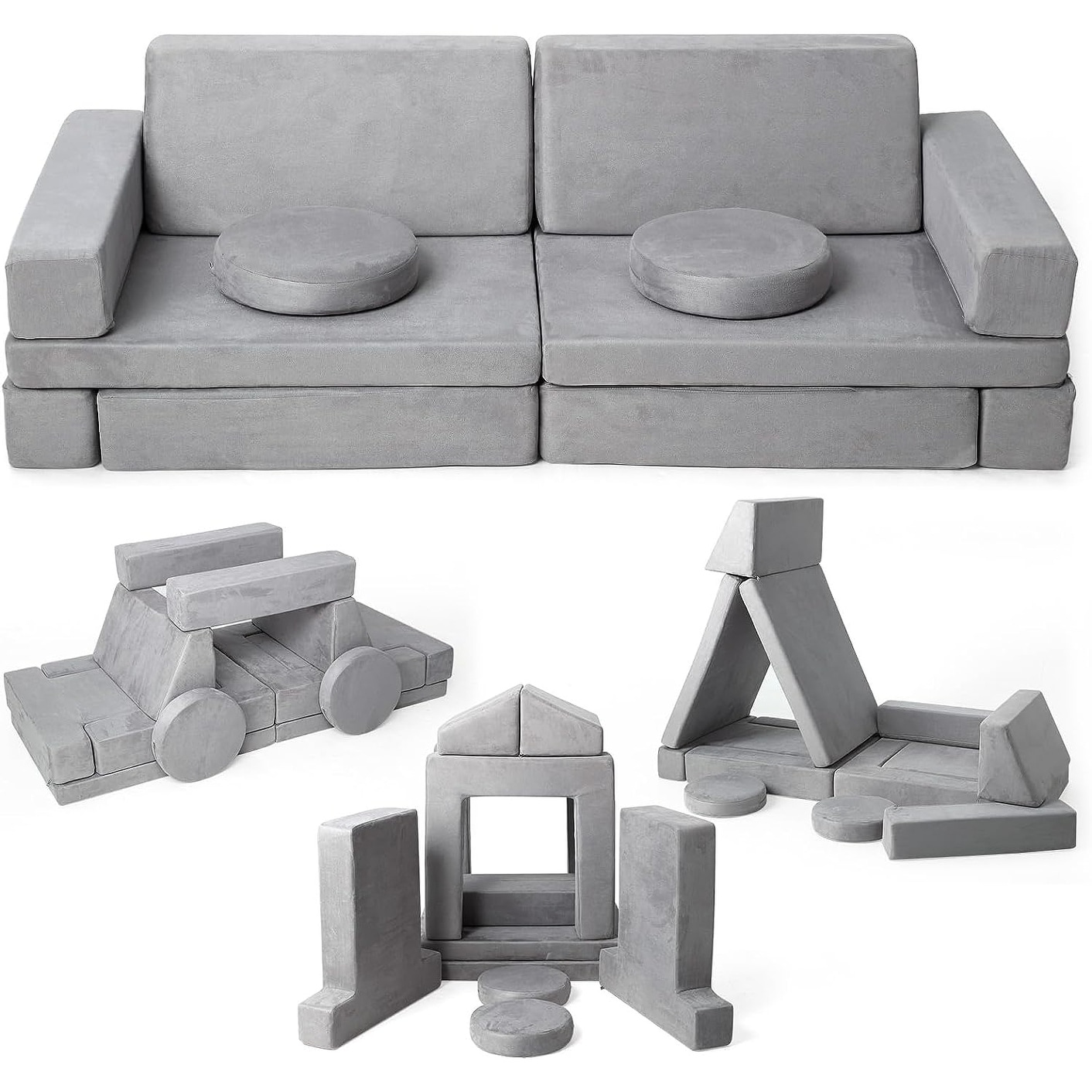 Modular Kids Couch For Toddler Playroom  Bedroom Imaginative Furniture  Kids Sofa