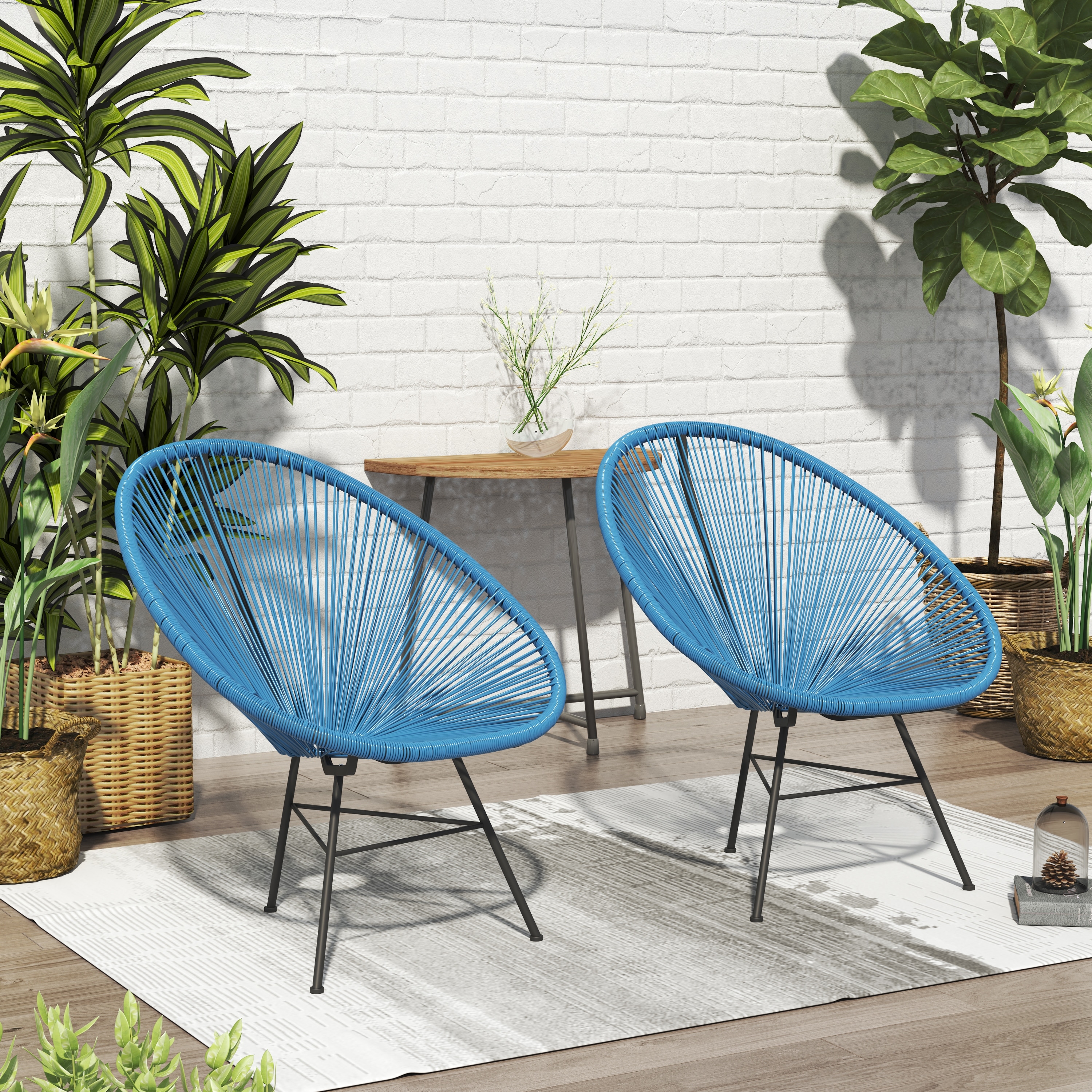 Sarcelles Acapulco Modern Wicker Chairs By Corvus (set Of 2)