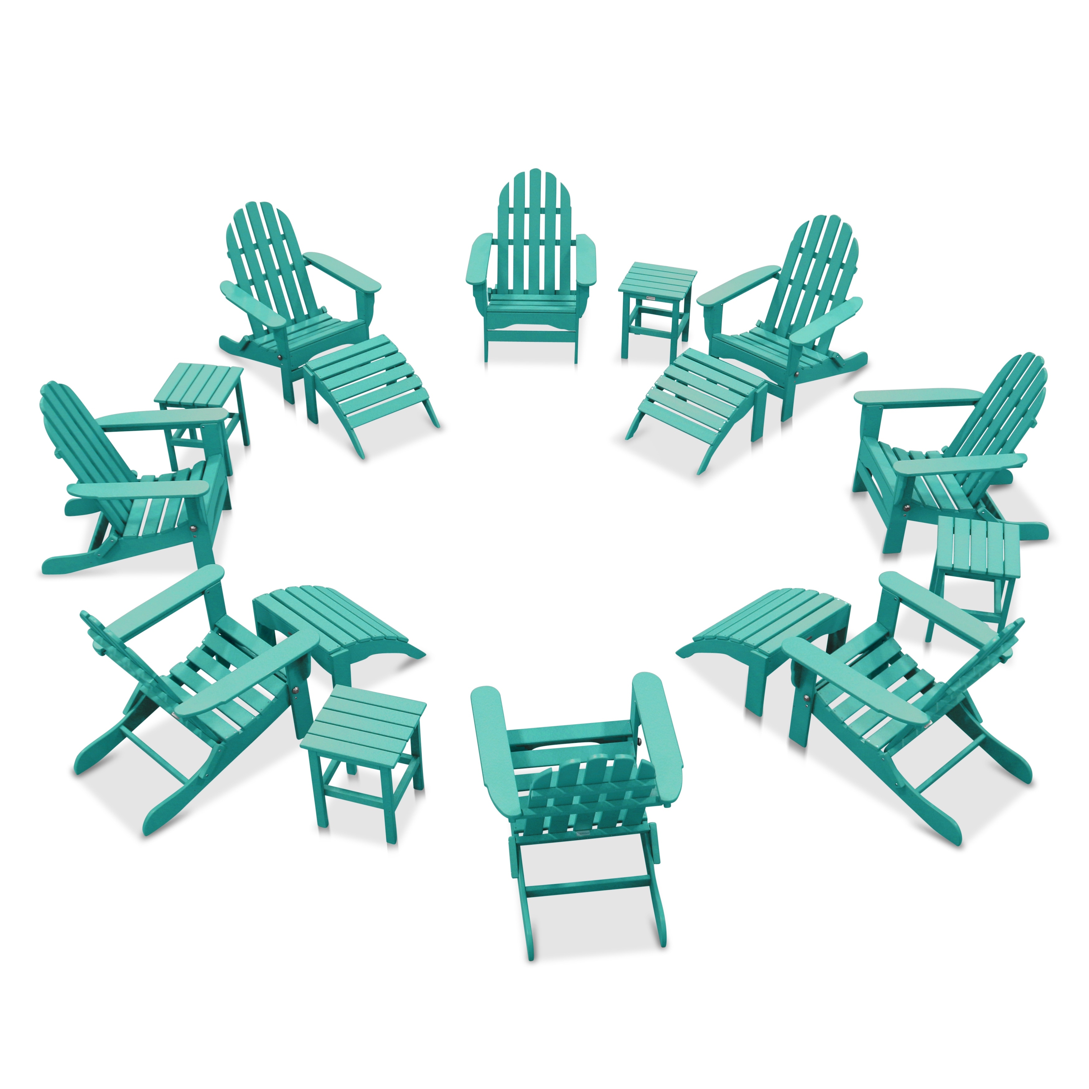 Nelson 8-piece Adirondack Chair Set With 4 Ottomans And 4 Side Tables By Havenside Home