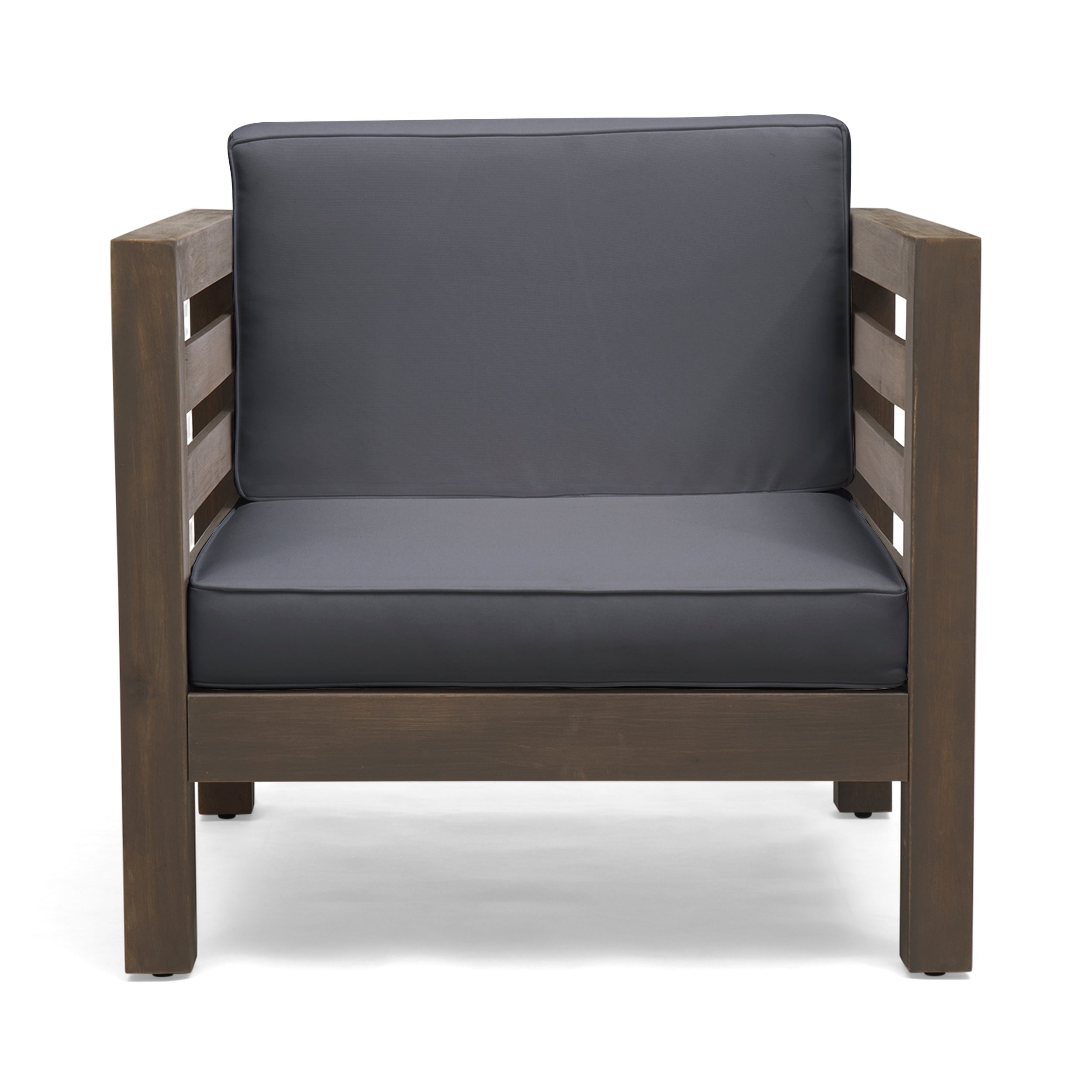 Oana Outdoor Acacia Wood Club Chair With Cushion By Christopher Knight Home