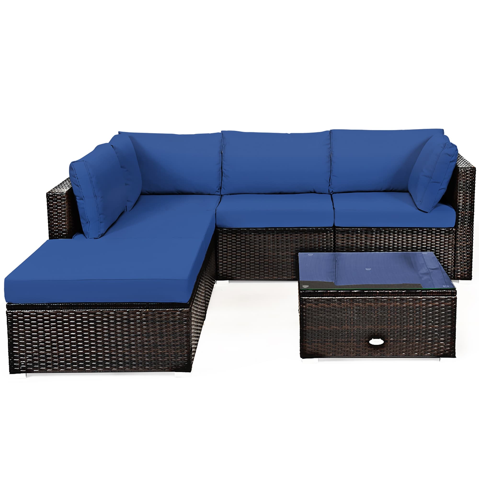 6 Piece Patio Furniture Set Outdoor Conversation Set With Coffee Table