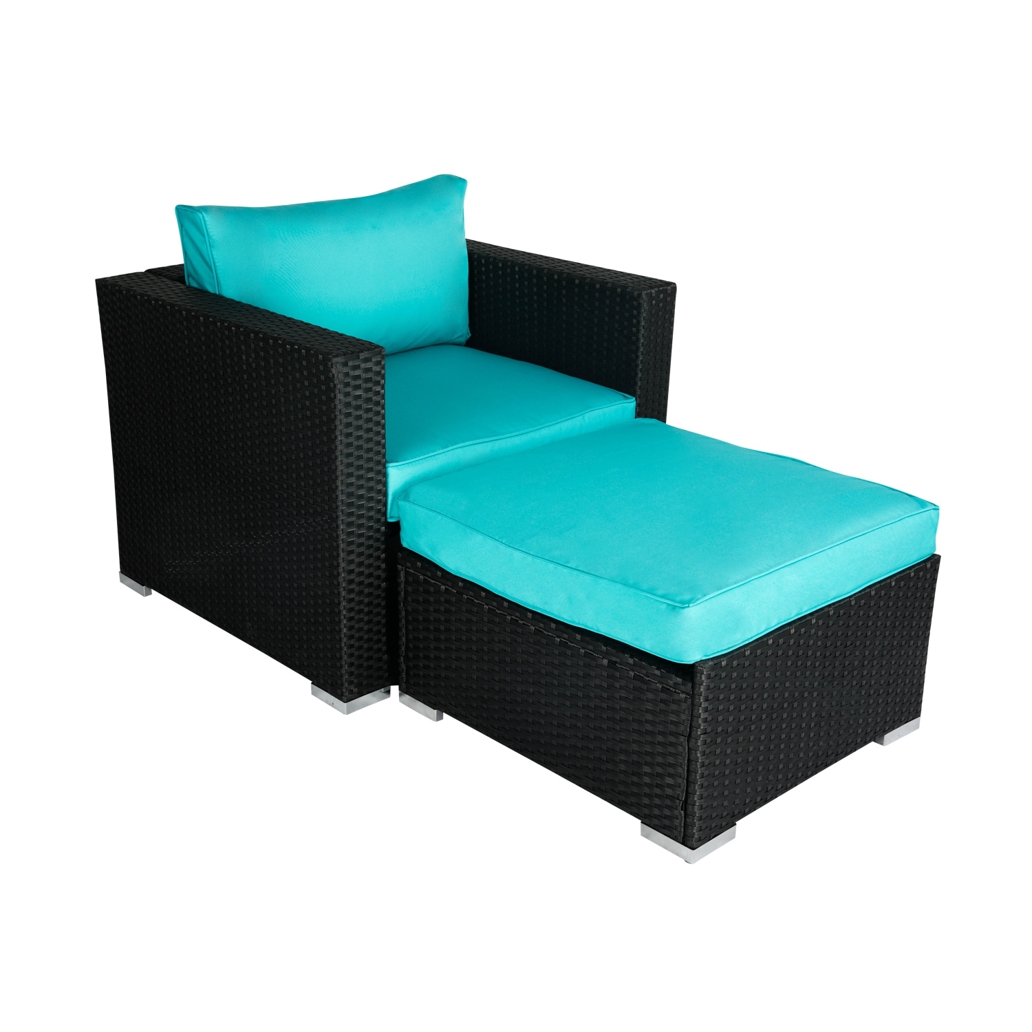 Havenside Home Kwan Wicker Chairs With Ottoman Patio Set