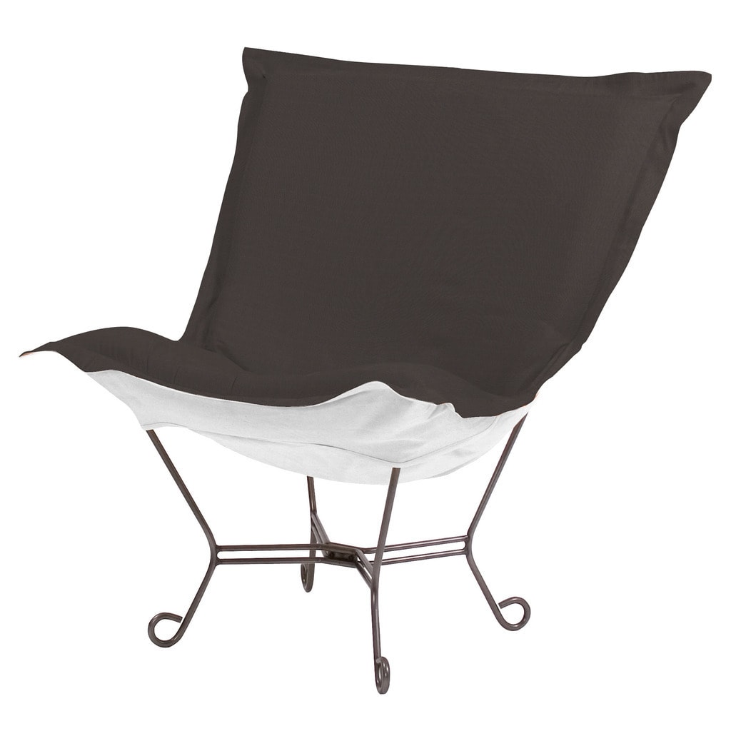 Scroll Puff Chair With Cover  Titanium Frame  Seascape Charcoal