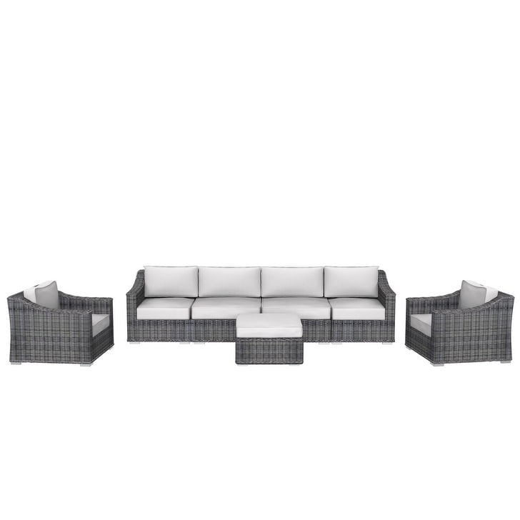Luxury Series Garden Furniture – 6 Seater Deep Seating Sectional Patio Furniture – 7-piece Outdoor Sectional