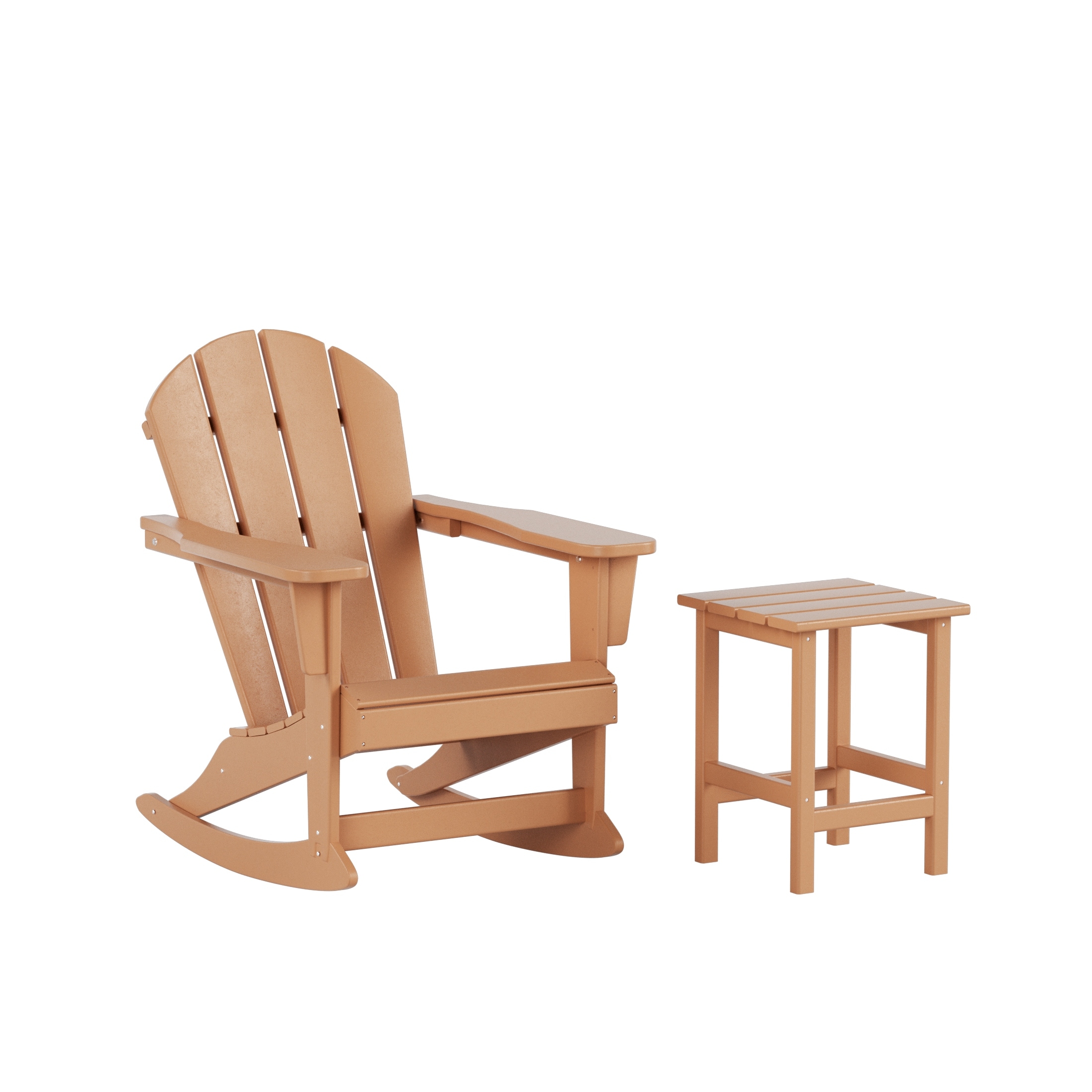 Laguna Poly Rocking Adirondack Chair With Side Table