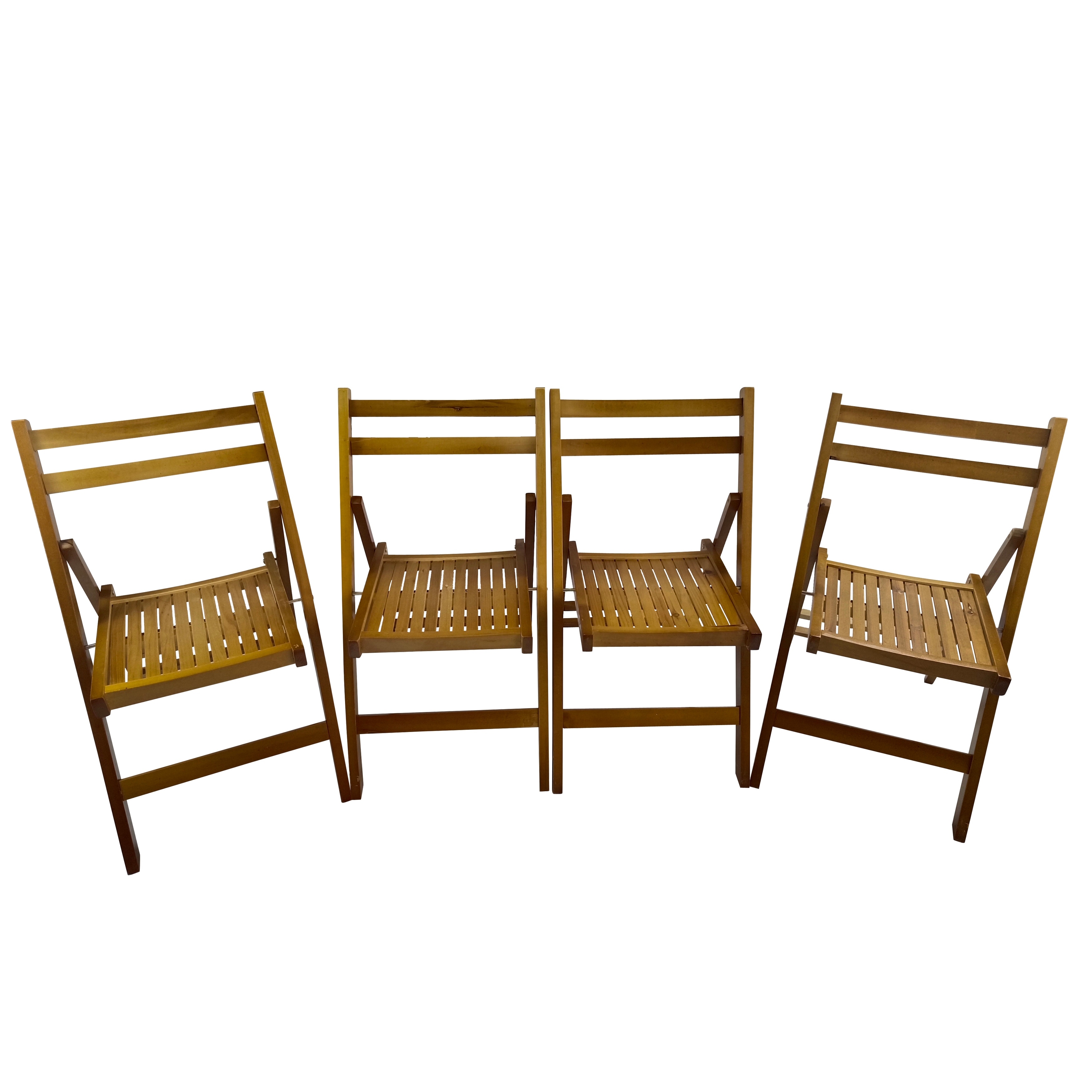Wooden Slatted Folding Special Event Chair set Of 4