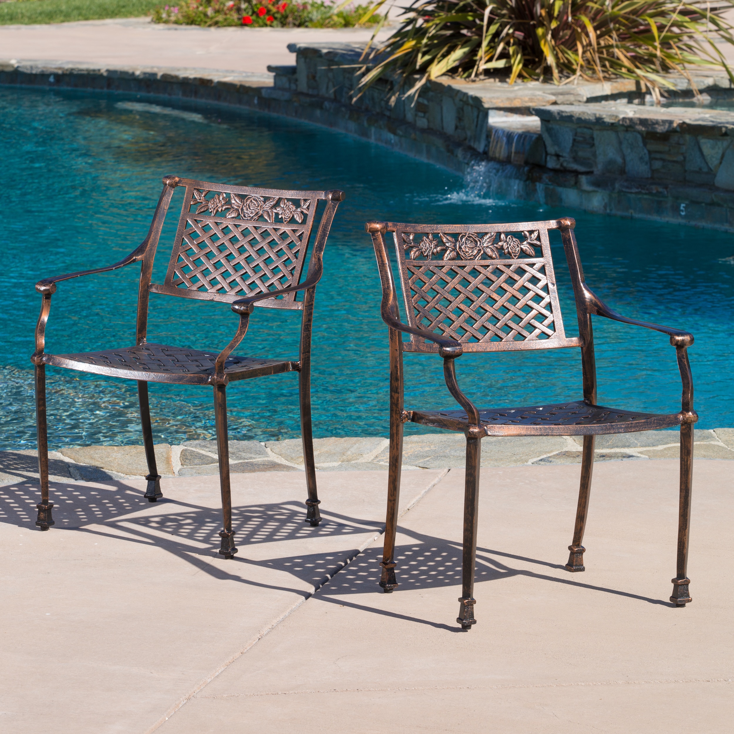 Sebastian Cast Outdoor Chair (set Of 2) By Christopher Knight Home