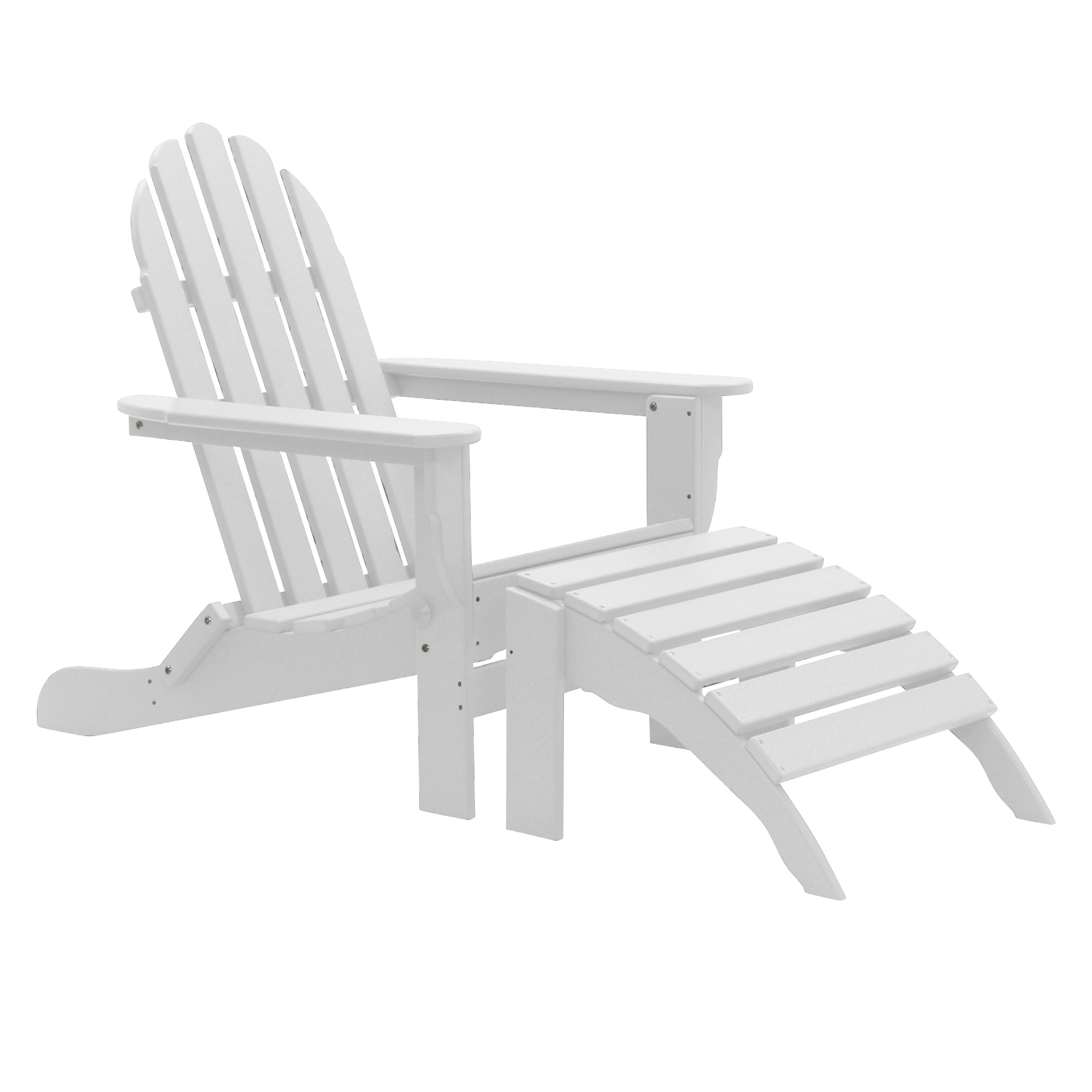 Havenside Home Nelson 8-piece Recycled Plastic Folding Adirondack Chairs And Ottoman Set