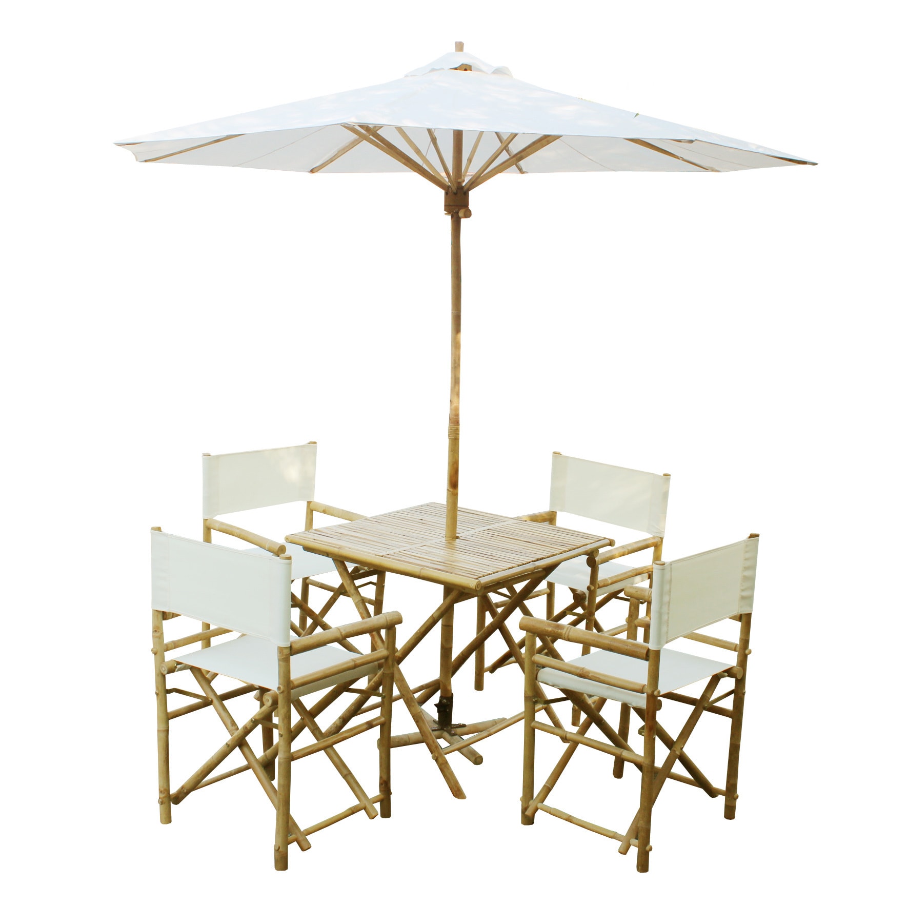 Zew Handcrafted Bamboo 6-piece Square Patio Set