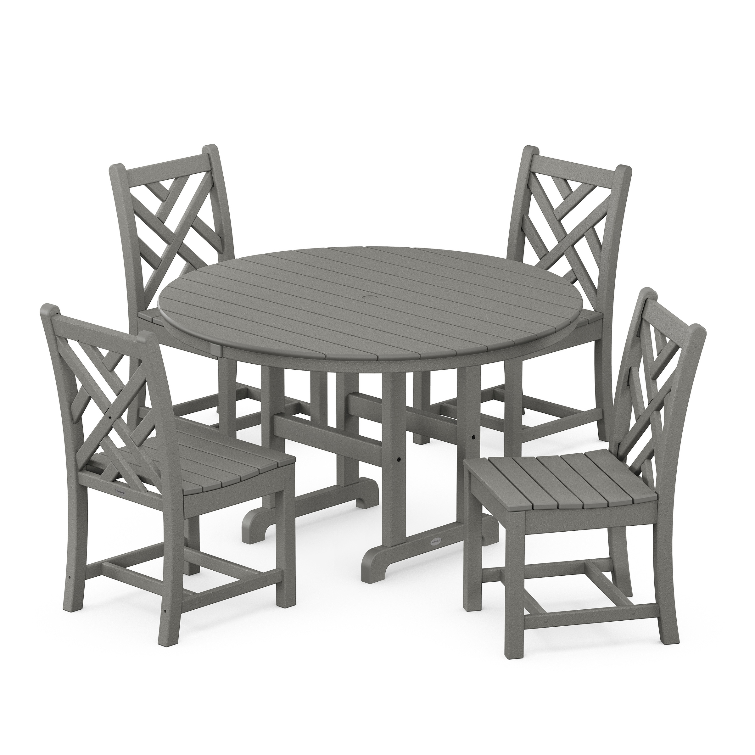 Polywood Chippendale 5-piece Round Side Chair Dining Set