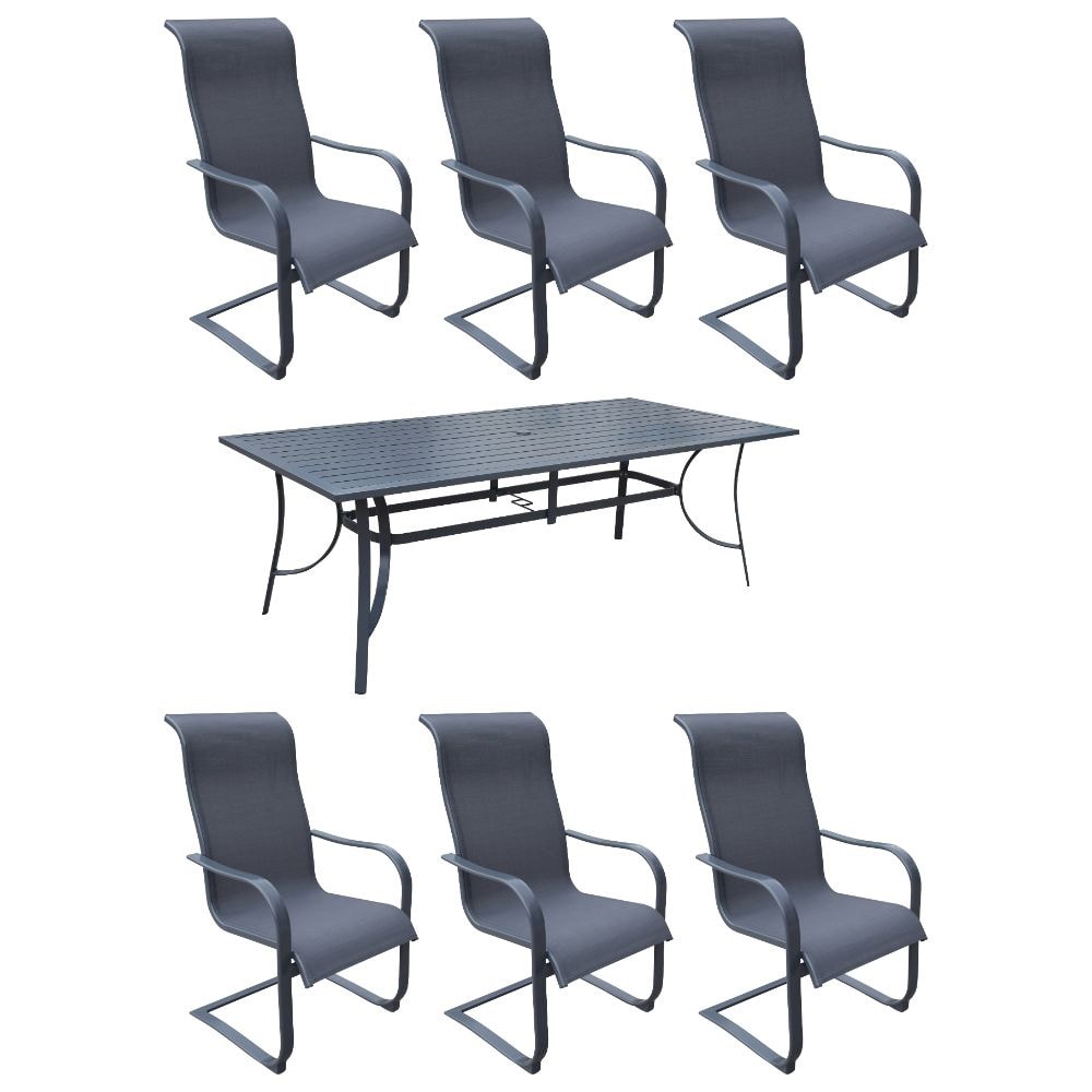 Courtyard Casual Santa Fe 7 Piece 84 Rectangle Dining Table And 6 Spring Chairs