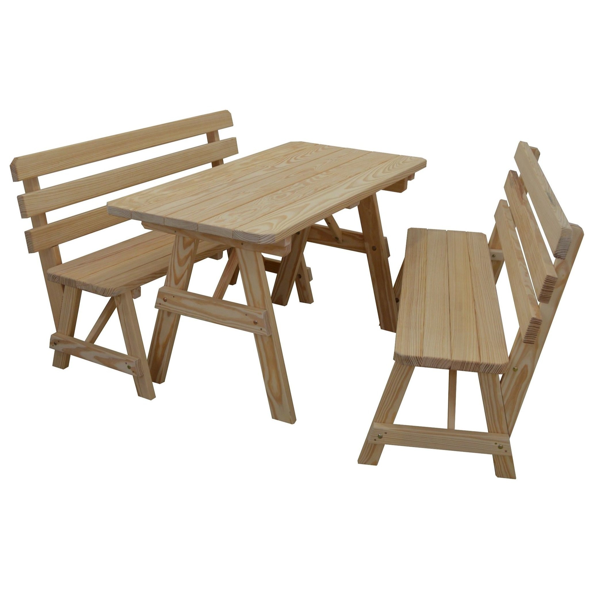Pine 5 Picnic Table With 2 Backed Benches