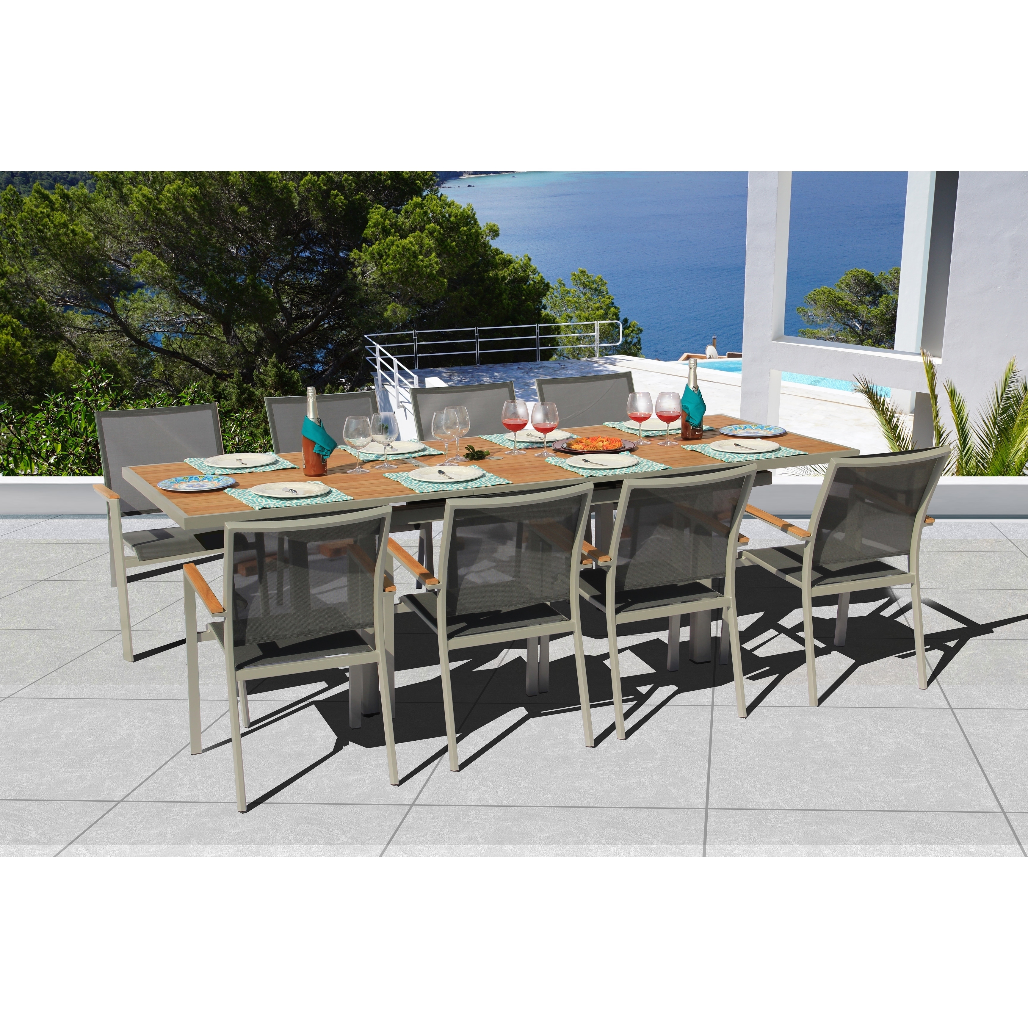Essence 9 Pc Dining Set - Fabric Color_pewter