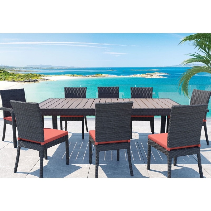 Mescota 9-piece Outdoor Patio Dining Set -dining Table and 8 Chairs