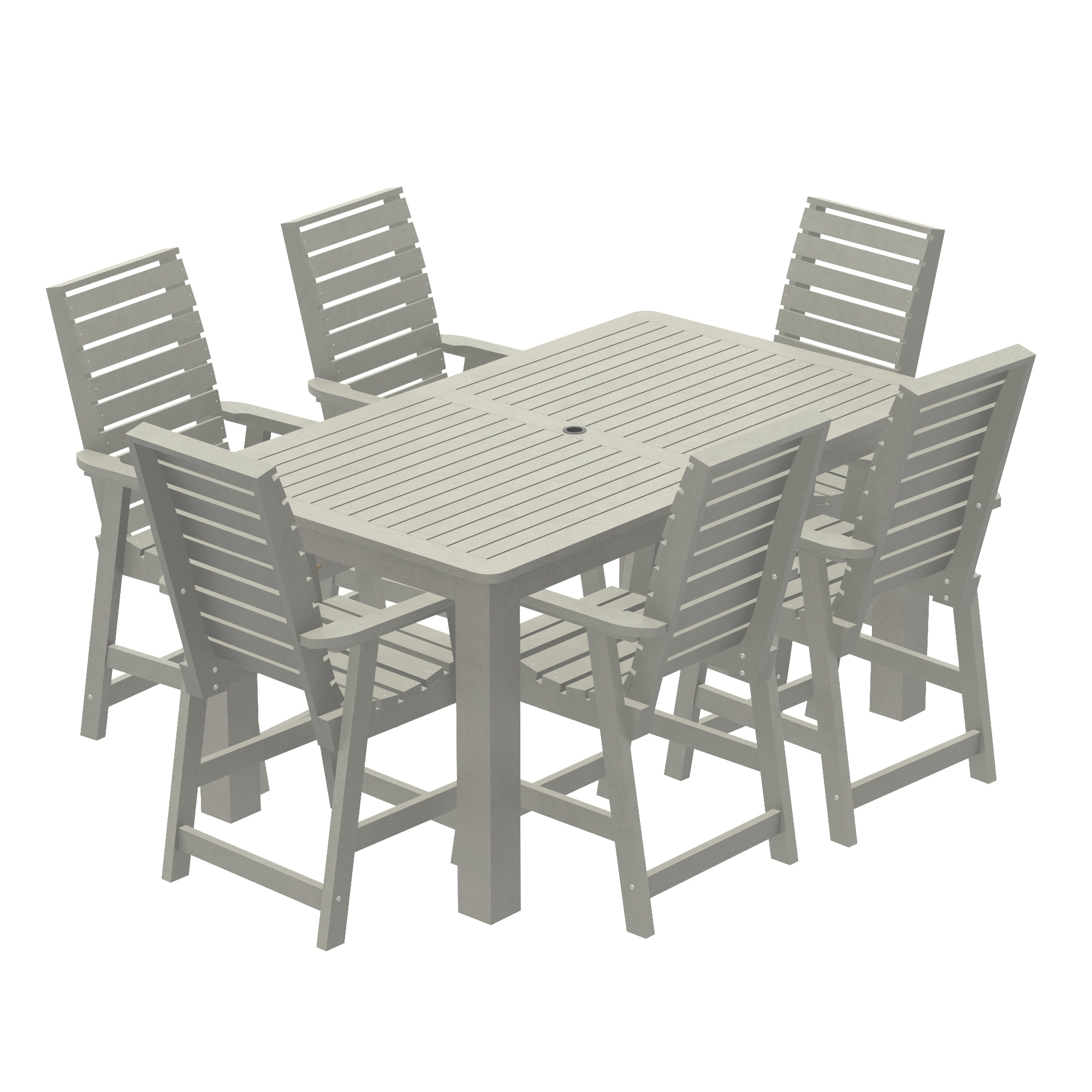 Glennville Commercial 7-piece Outdoor Counter Dining Set 42x72