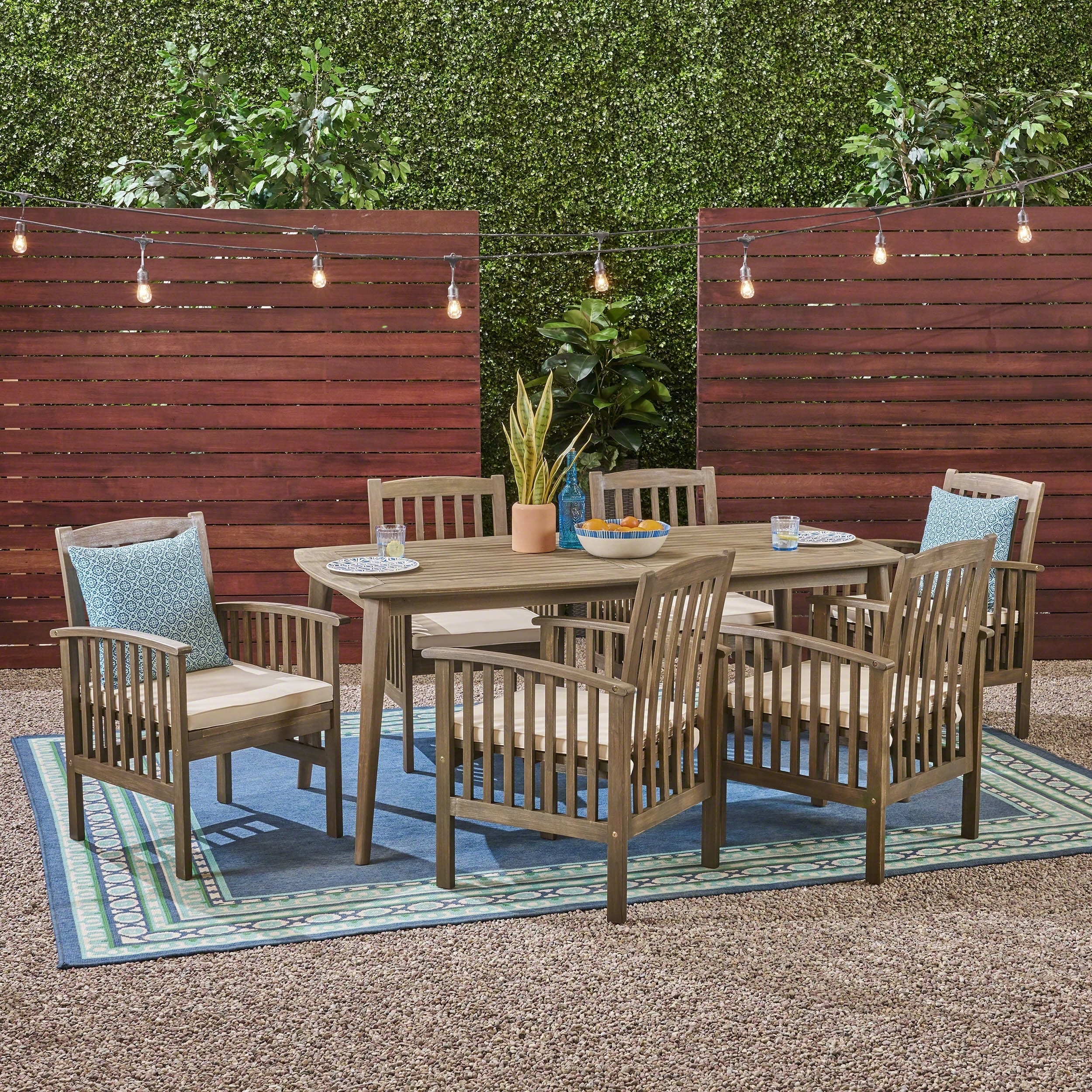 Casa Rectangular Outdoor 7-piece Dining Set By Christopher Knight Home