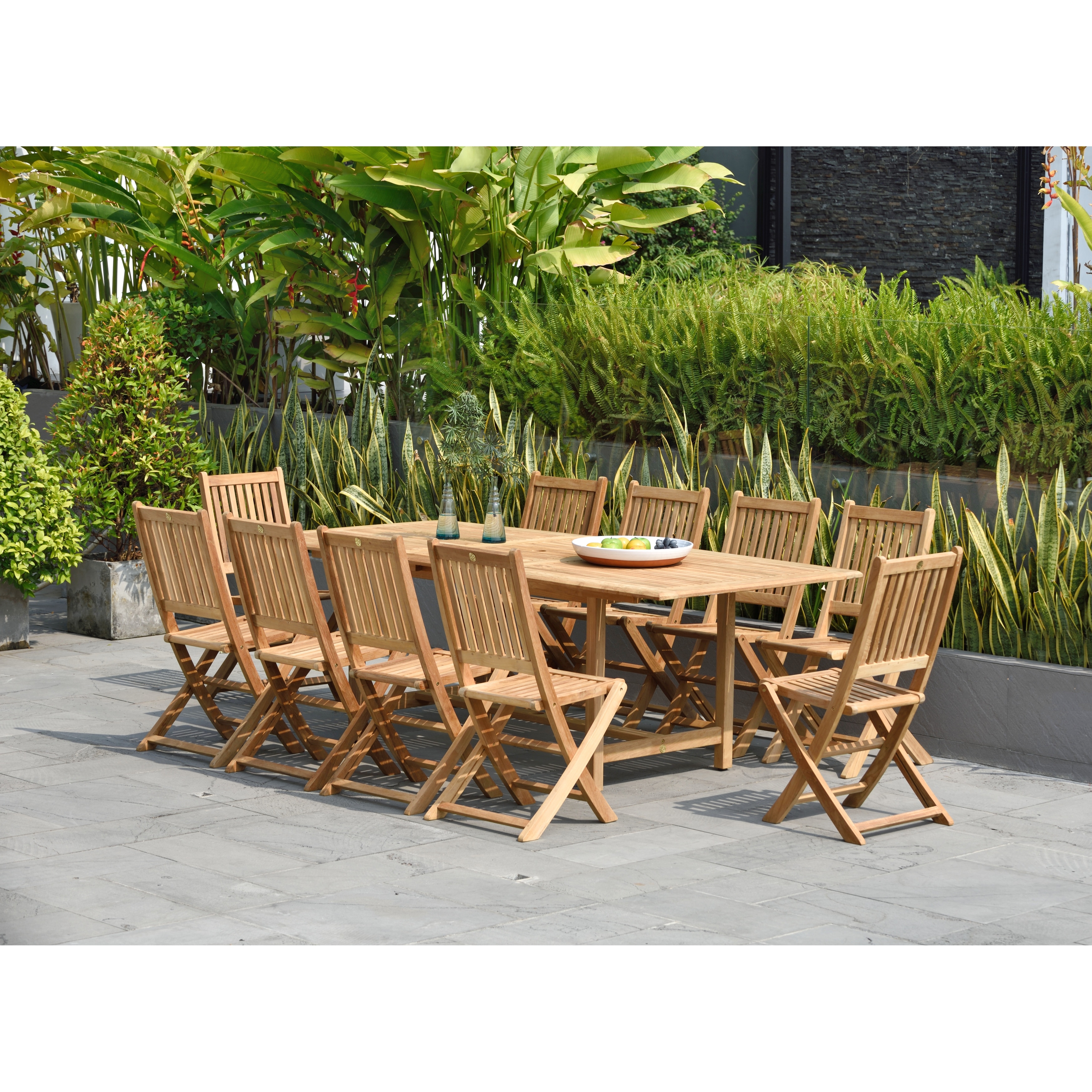 Amazonia 11pc Fsc Certified Solid Teak Wood Outdoor Patio Dining Set - 11 Piece