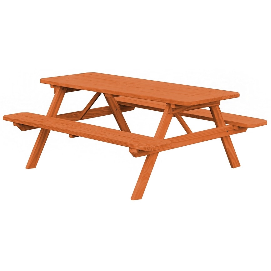 Pine 6 Picnic Table With Attached Benches