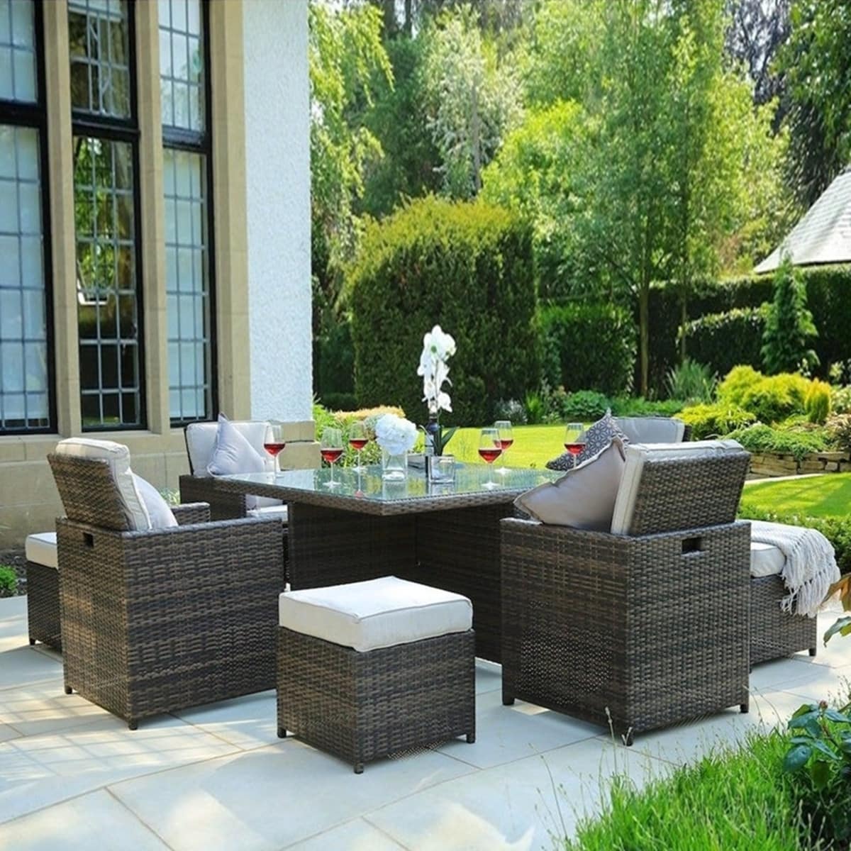 Direct Wicker Cubo Outdoor Patio Dining Set