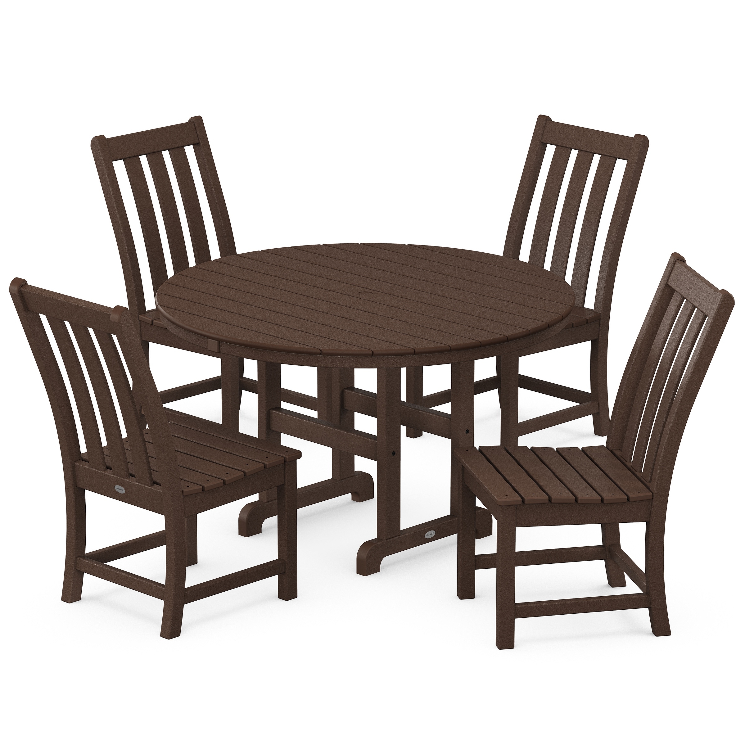 Polywood Vineyard 5-piece Round Side Chair Dining Set