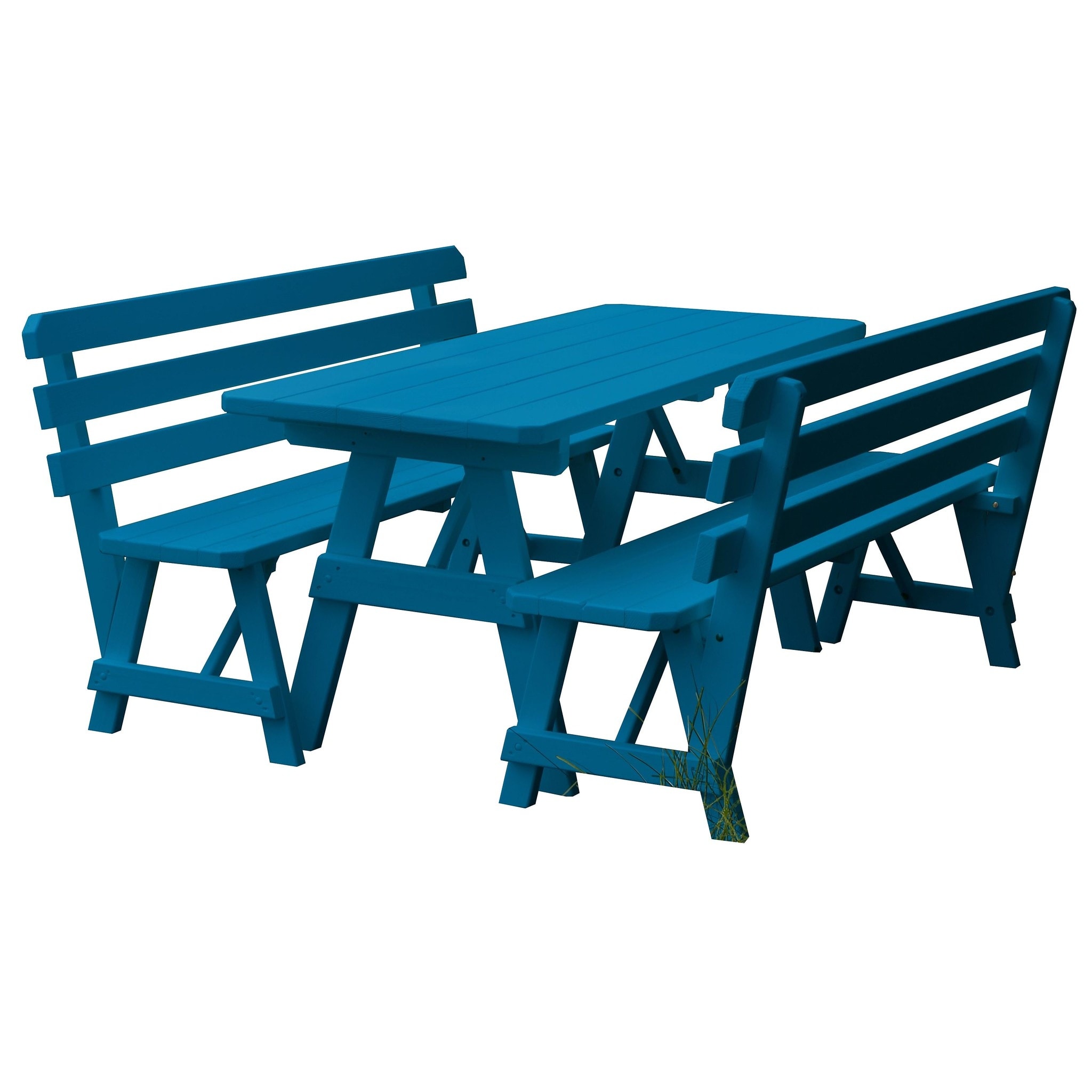 Pine 4 Picnic Table With 2 Backed Benches