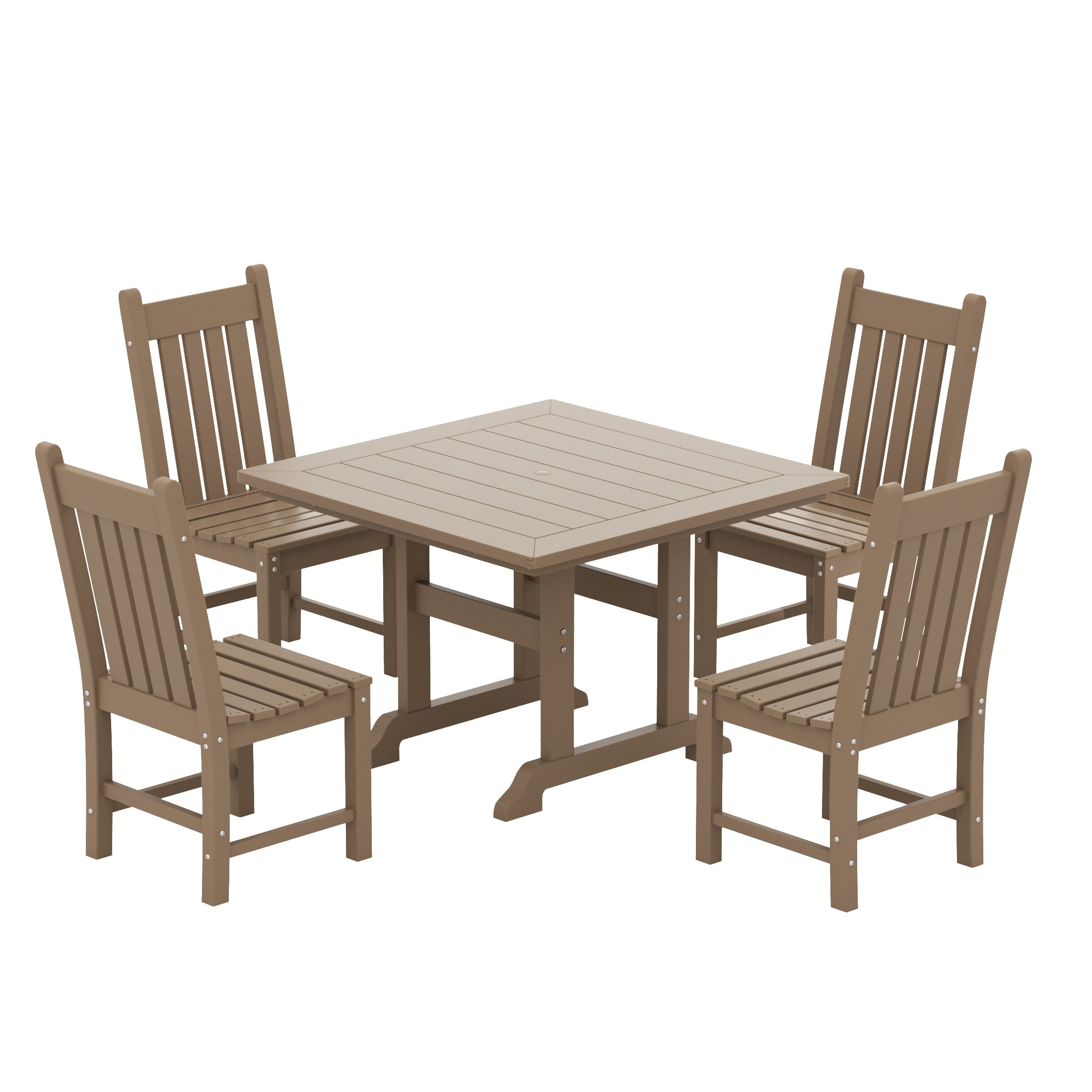 Laguna 5-piece Square Poly Eco-friendly All Weather Outdoor Dining Set
