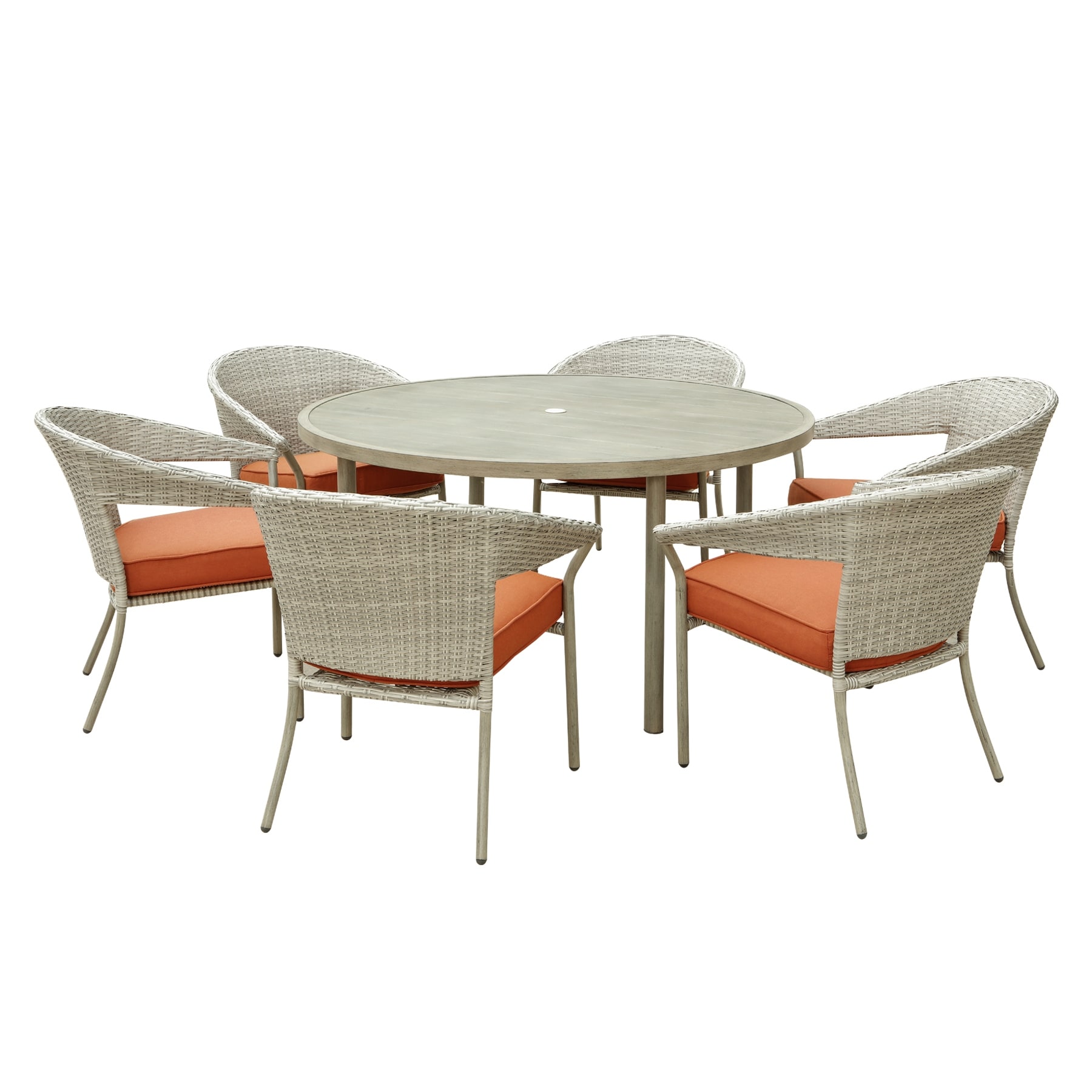 Brook Hill 7pc Woven Dining Set With Seat Pads