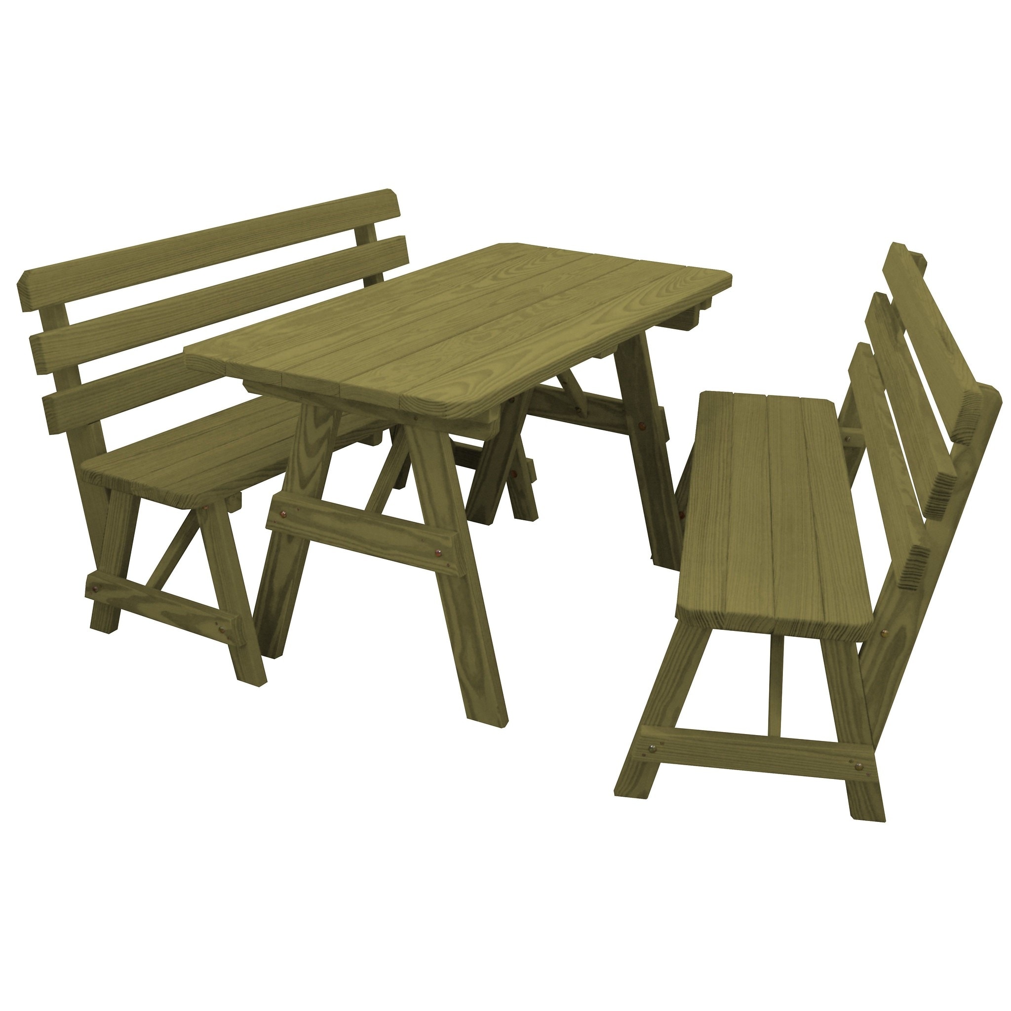 Pine 5 Picnic Table With 2 Backed Benches