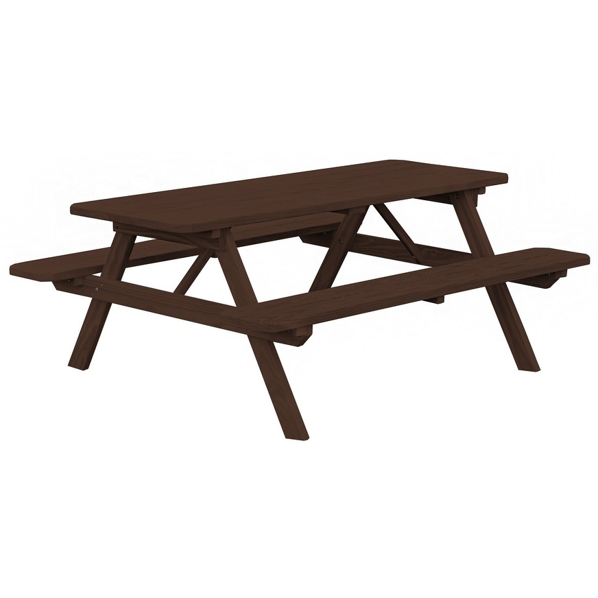 Pressure Treated Pine 8 Picnic Table With Attached Benches