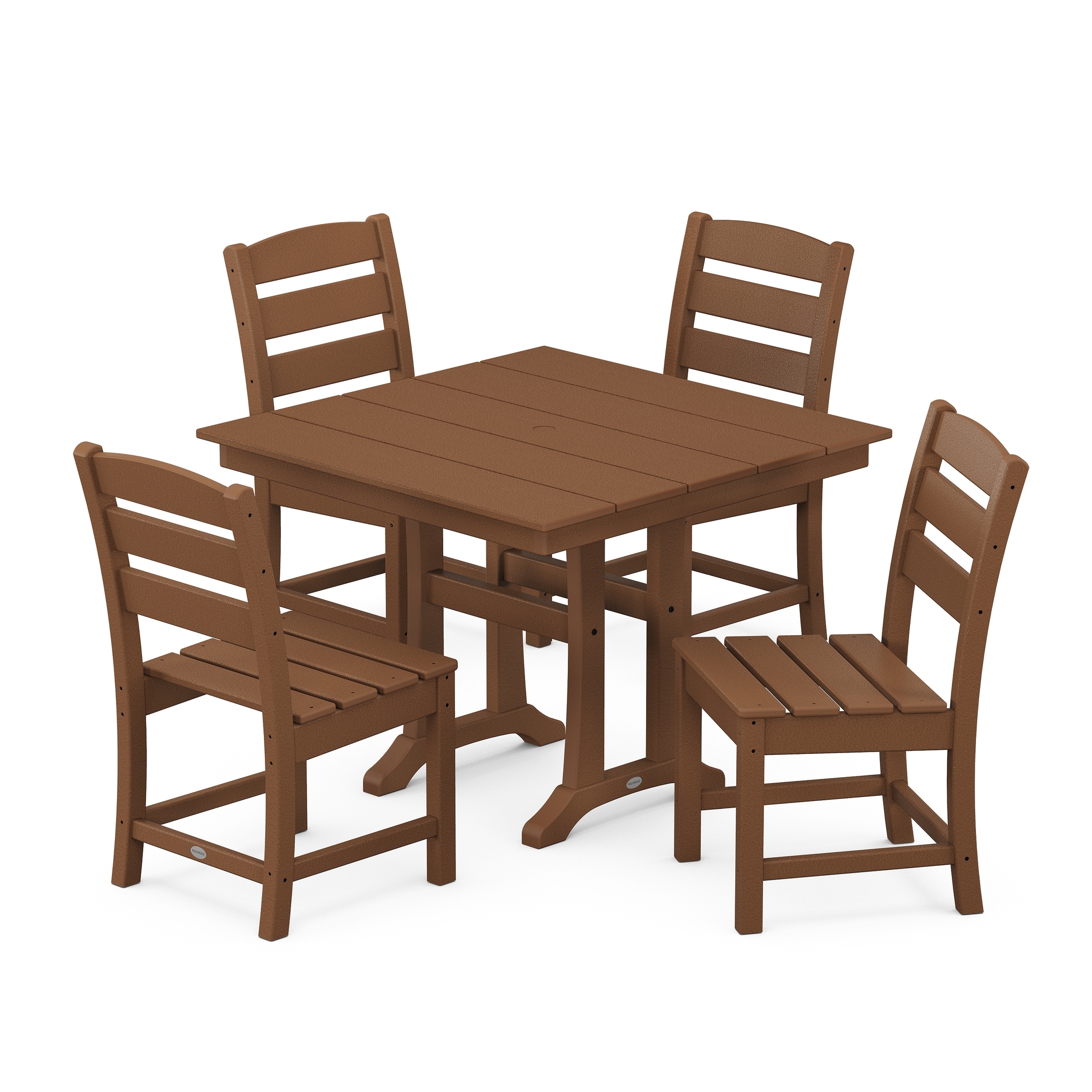 Polywood Lakeside 5-piece Farmhouse Trestle Side Chair Dining Set